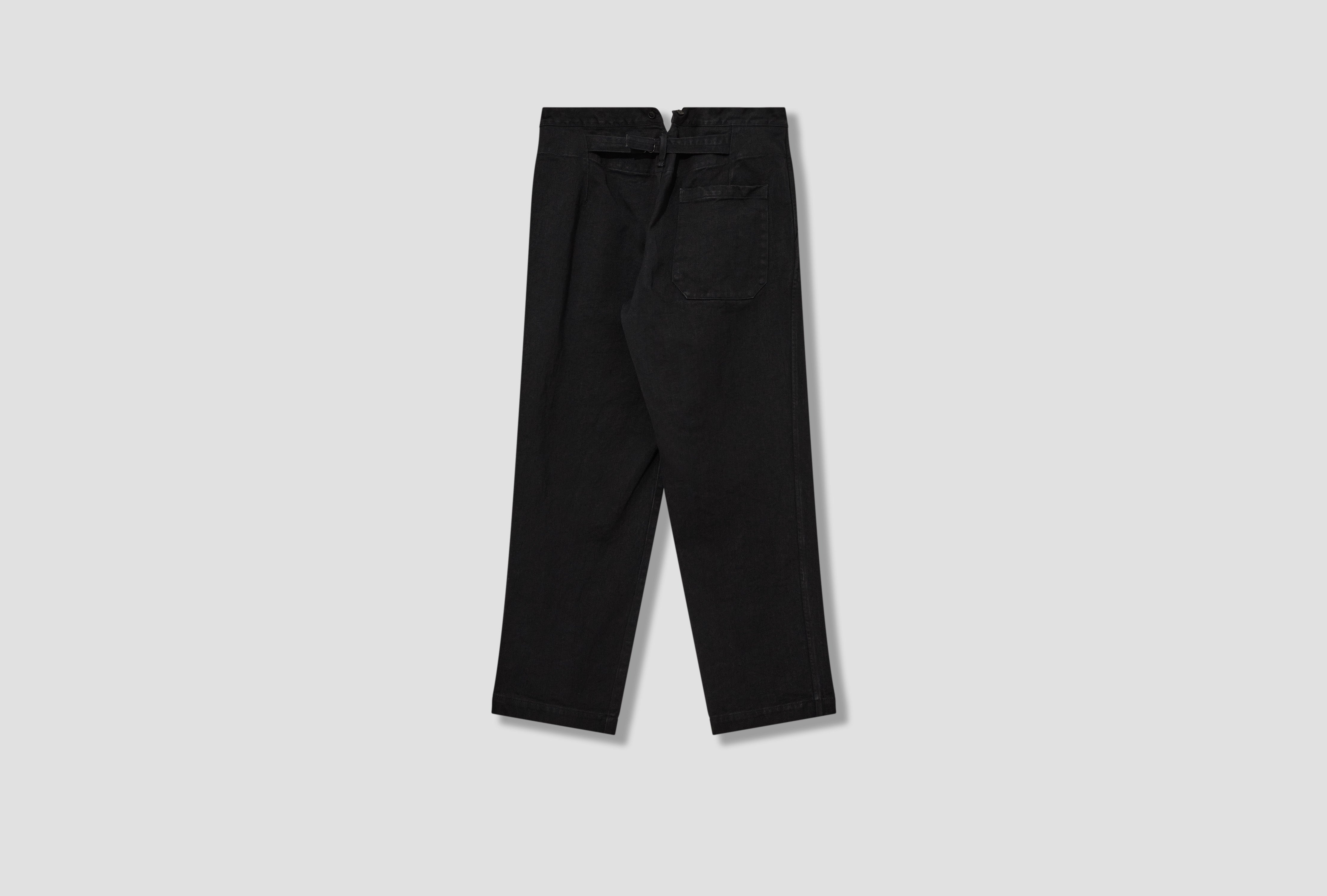BLACK DENIM OVER PANTS D01-03002 Black
