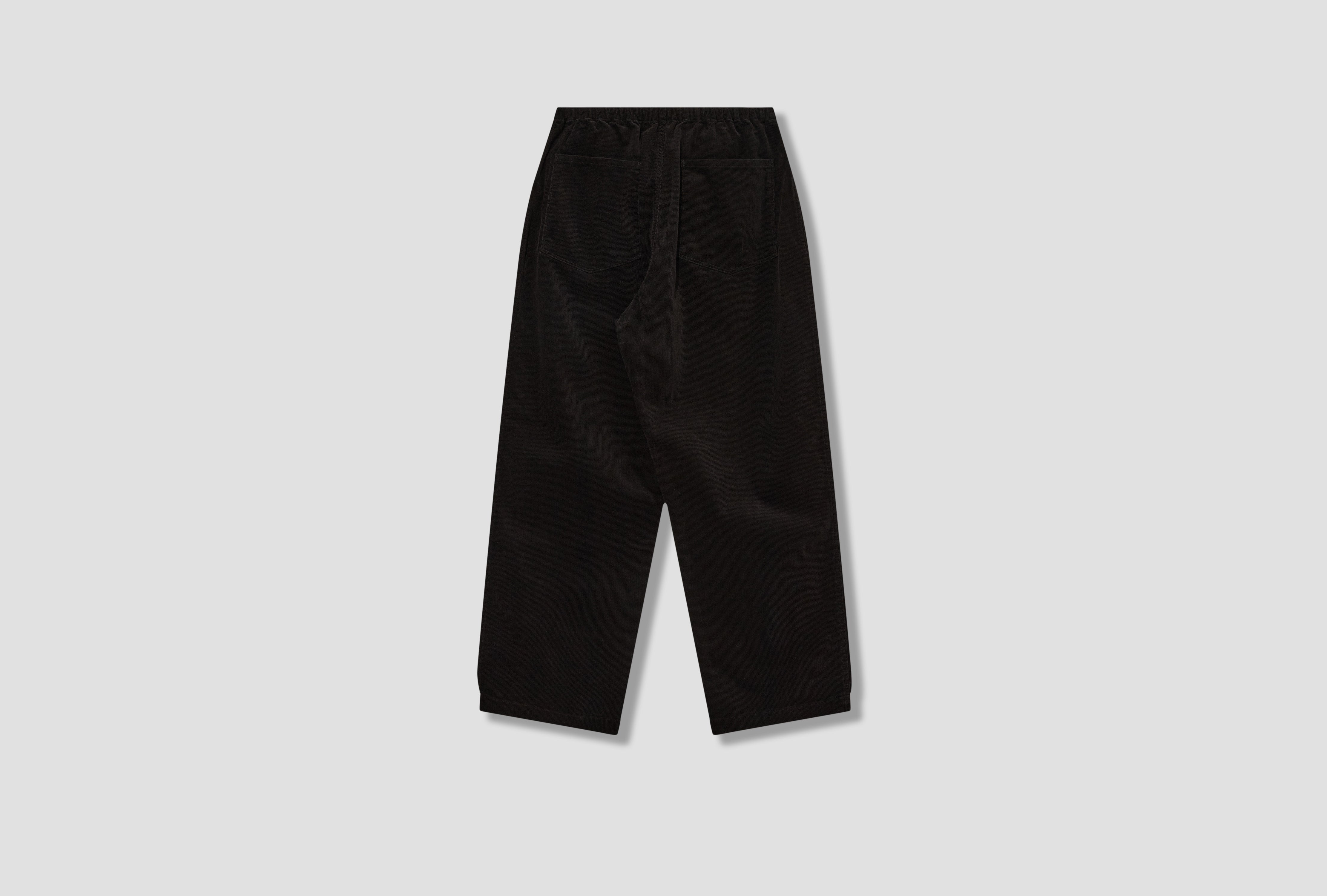 CORDUROY DRAWSTRING PANTS D01-03006 Black