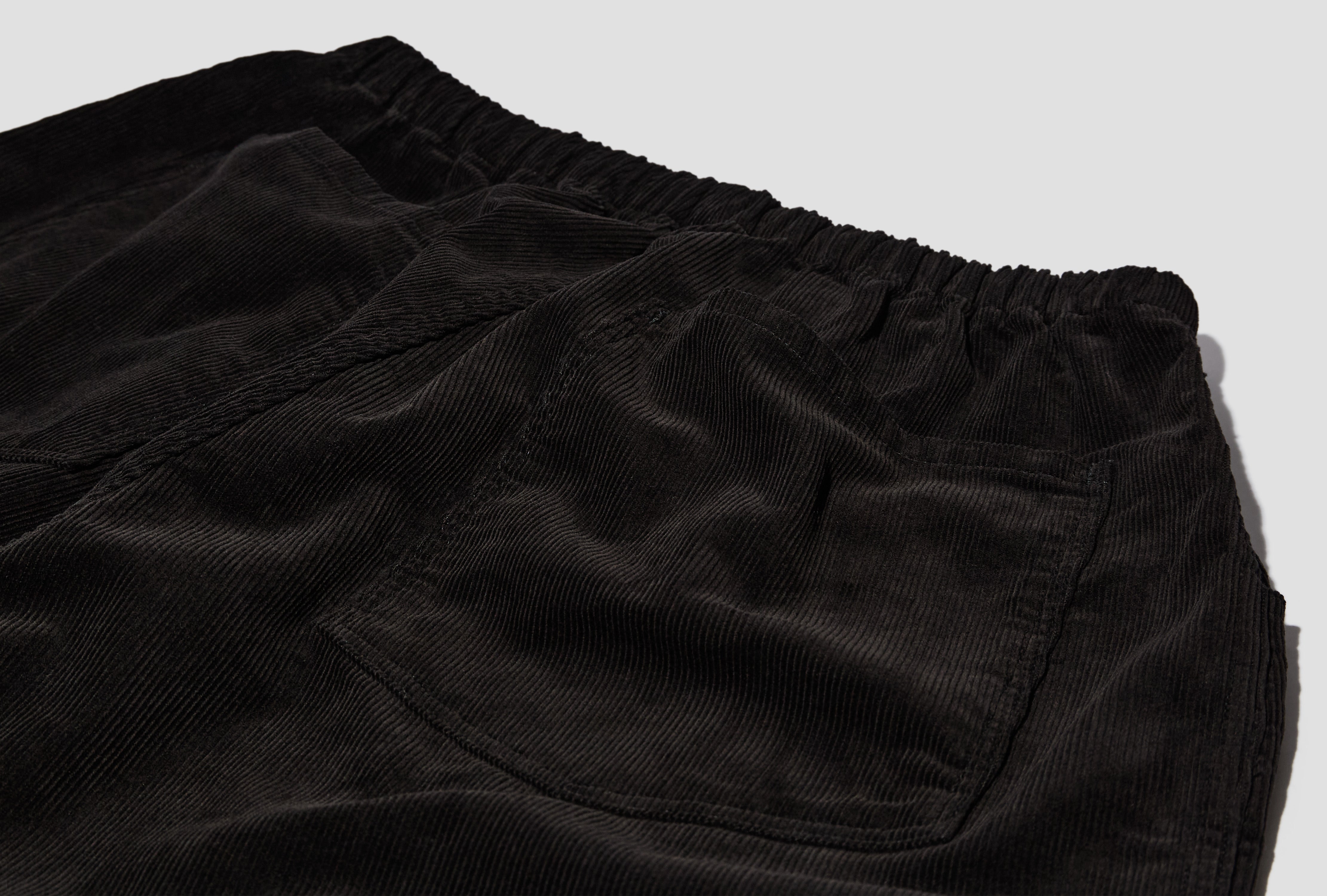 CORDUROY DRAWSTRING PANTS D01-03006 Black