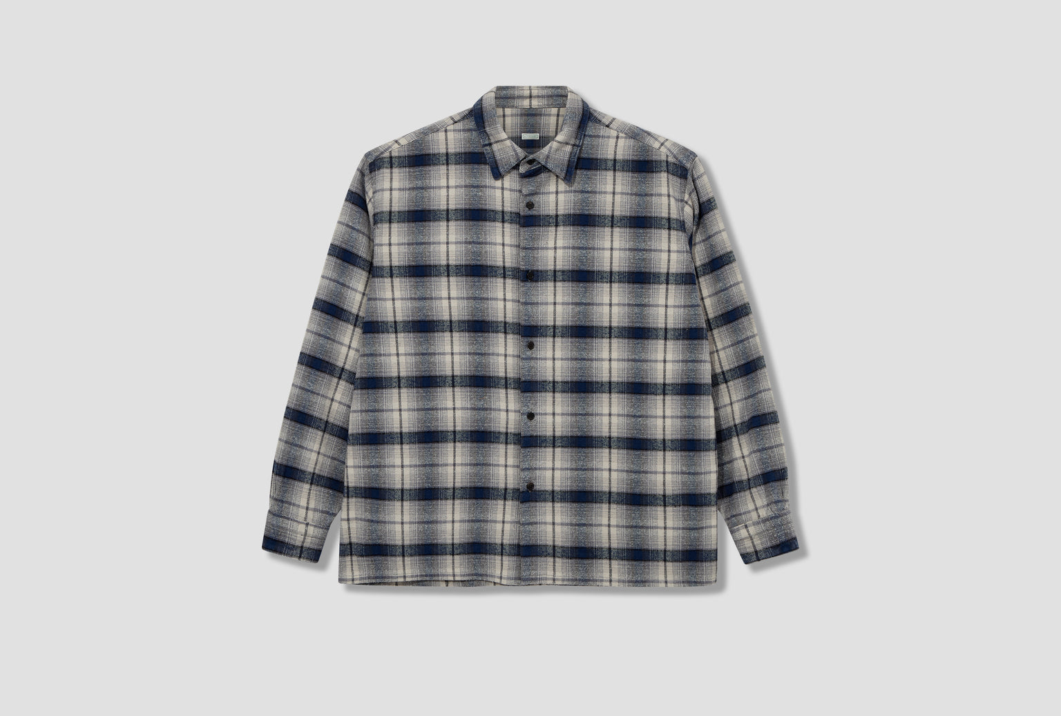 VINTAGE COTTON SILK NEP TWILL CHECK SHIRT 26SAP-02-20 Navy