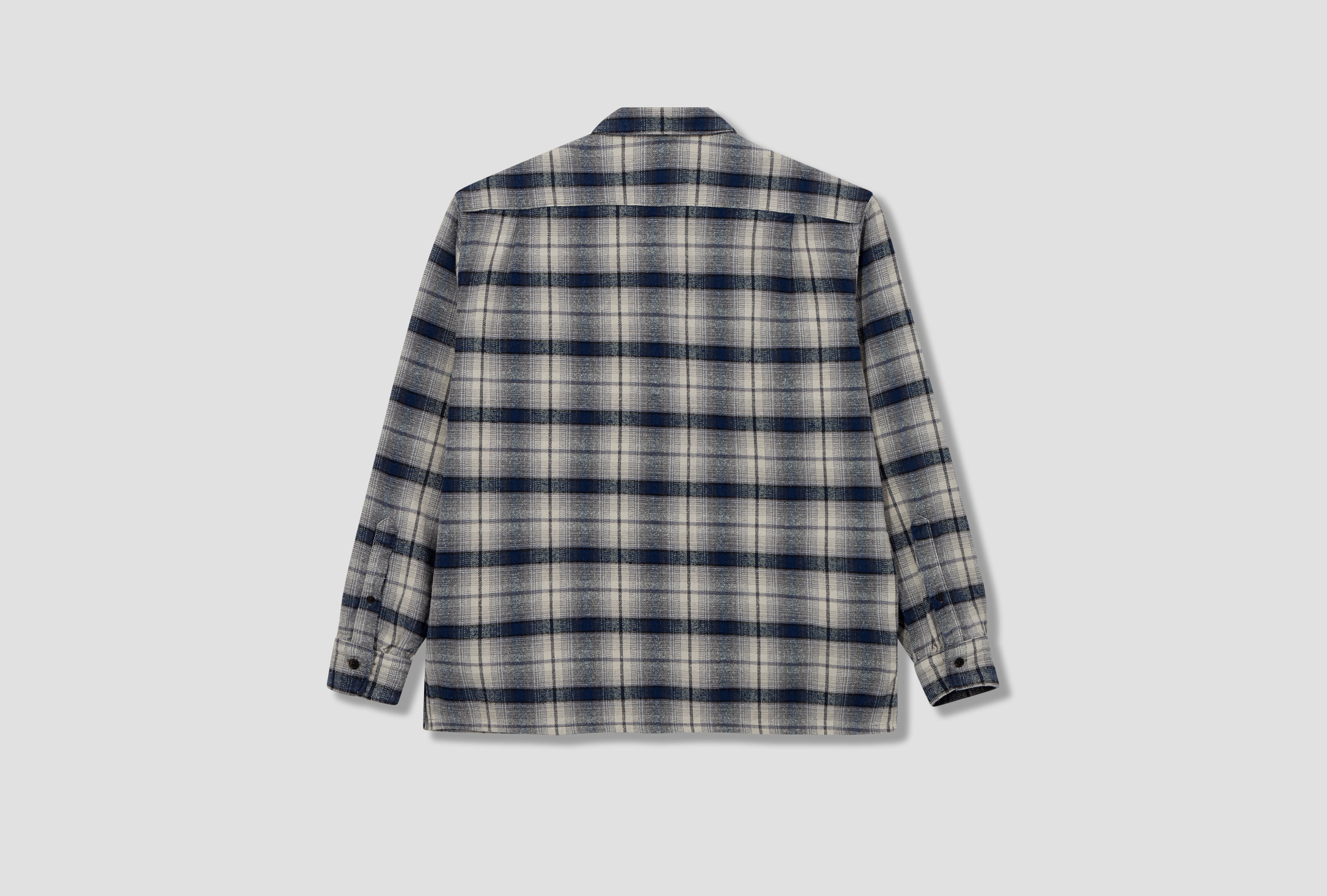 VINTAGE COTTON SILK NEP TWILL CHECK SHIRT 26SAP-02-20 Navy