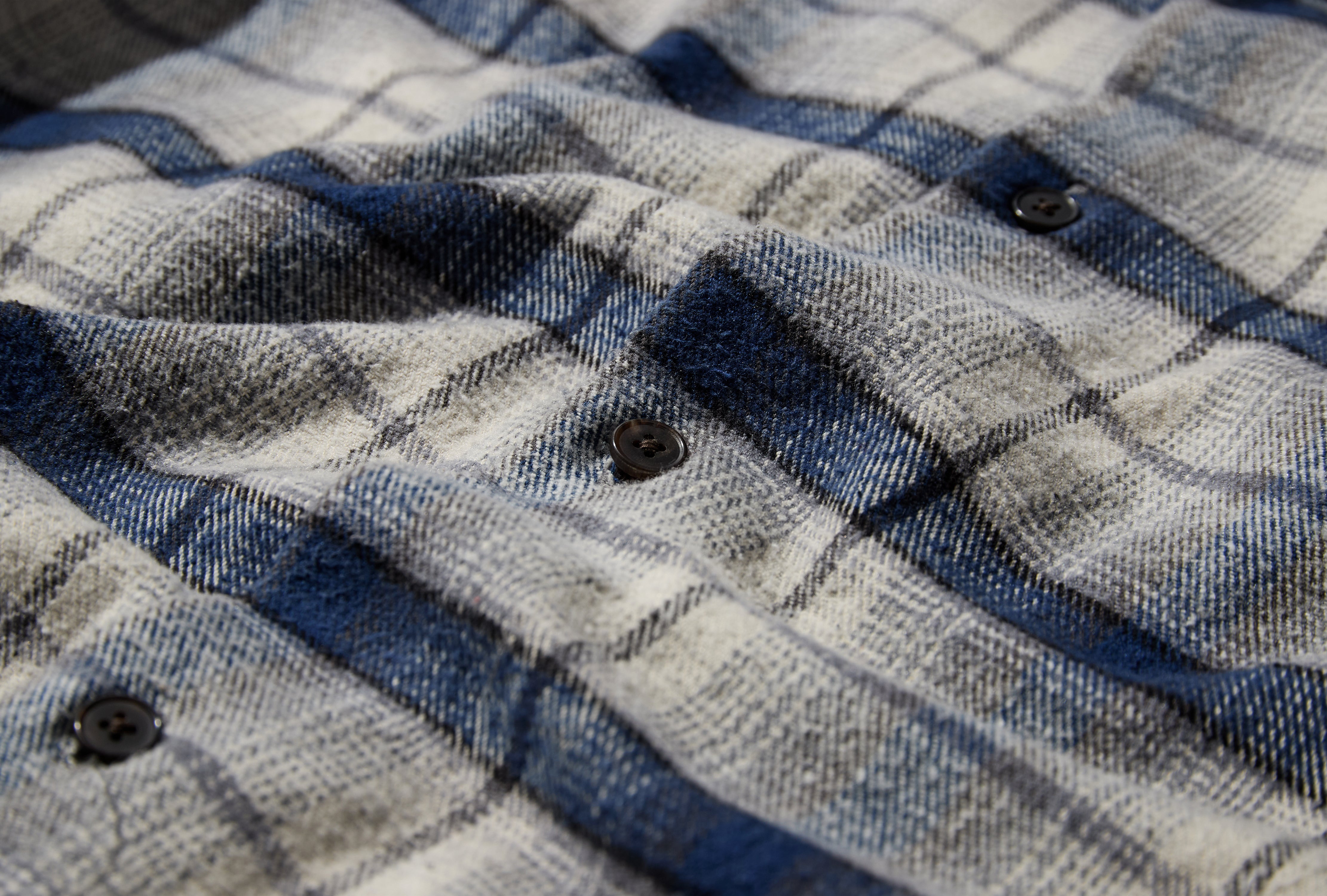 VINTAGE COTTON SILK NEP TWILL CHECK SHIRT 26SAP-02-20 Navy