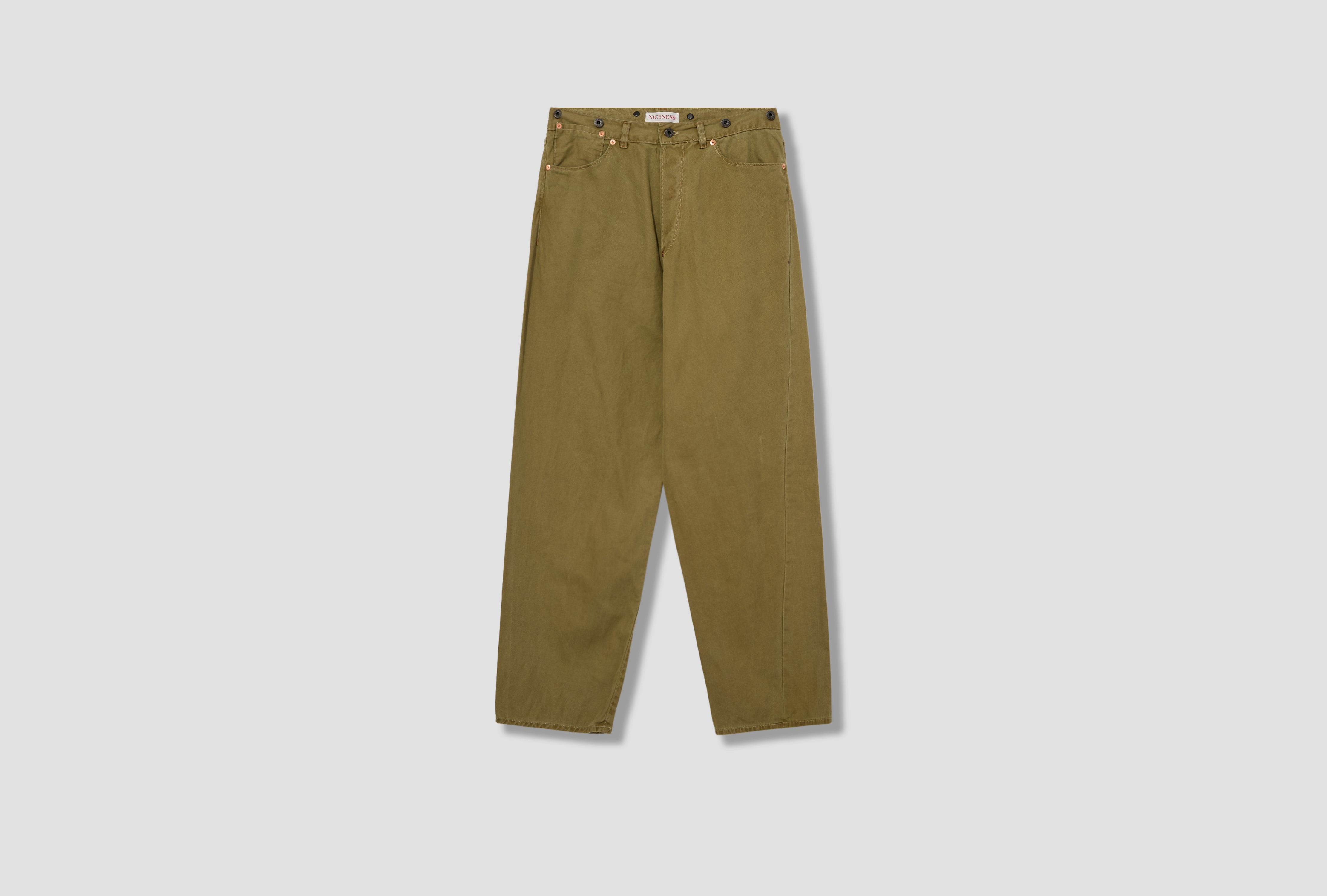 H.SHARKY - VINTAGE TREAT HERRINGBONE TWIST JEANS NN-1903T17 Khaki