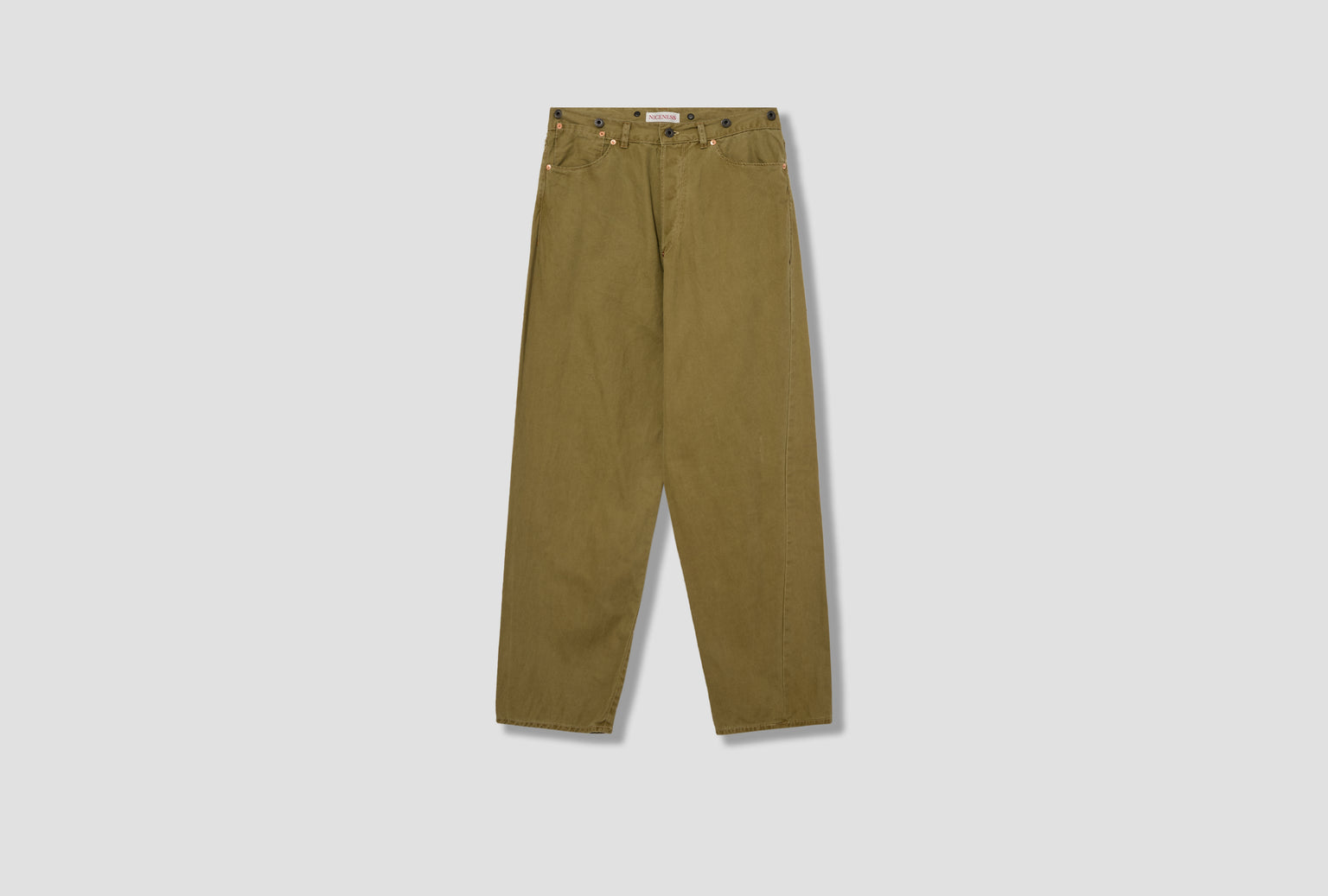 H.SHARKY - VINTAGE TREAT HERRINGBONE TWIST JEANS NN-1903T17 Khaki