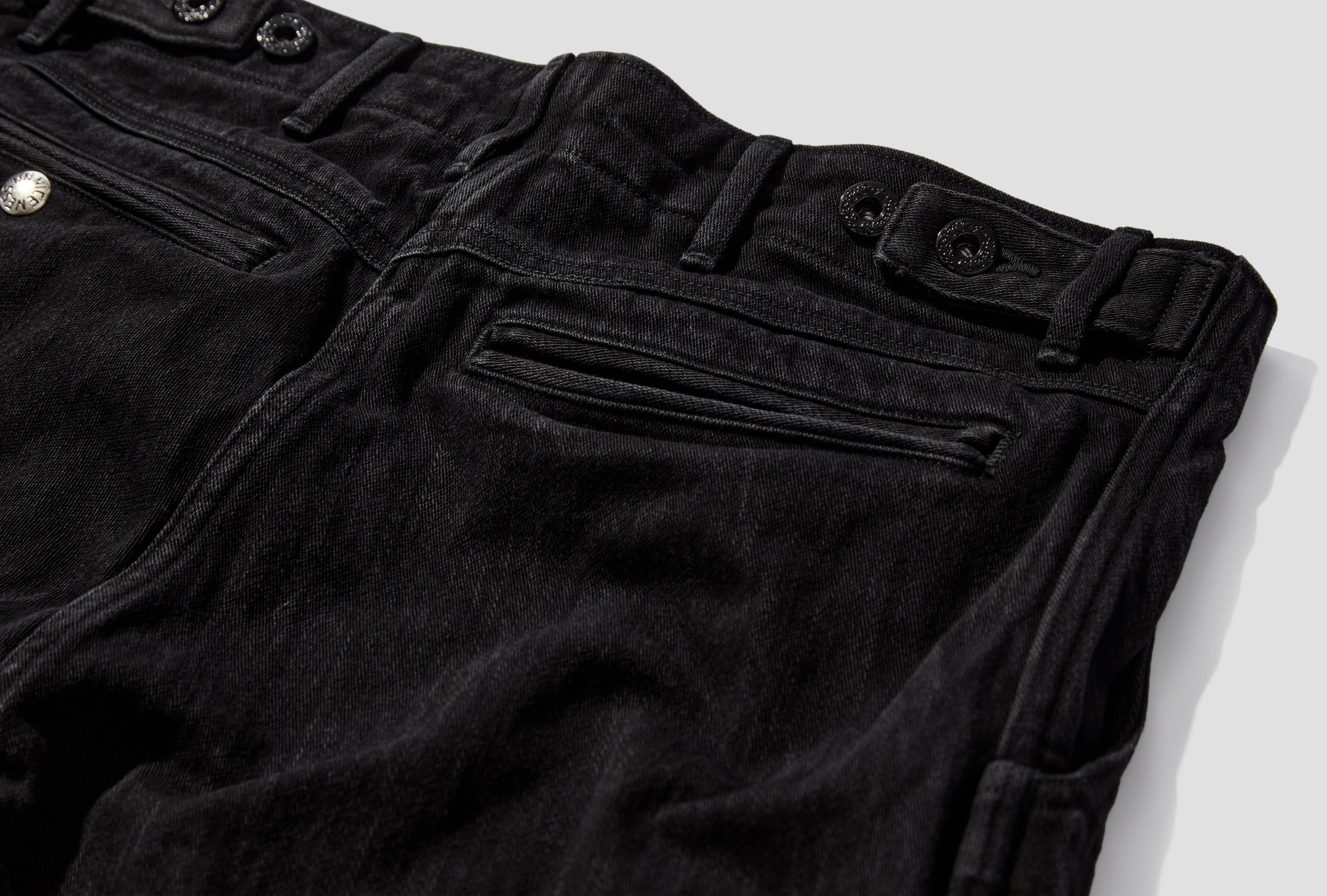 B.BLISS - BLACK SATIN UTILITY PANTS NN-2404T17 Black