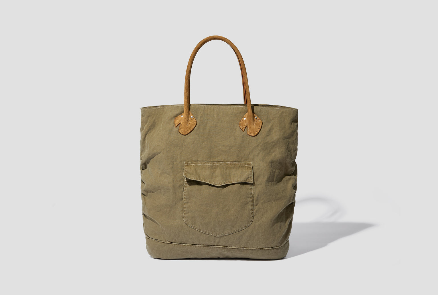 S.APHEX - VINTAGE TREAT HERRINGBONE NN SHIRRING BAG NN-4004A17 Khaki