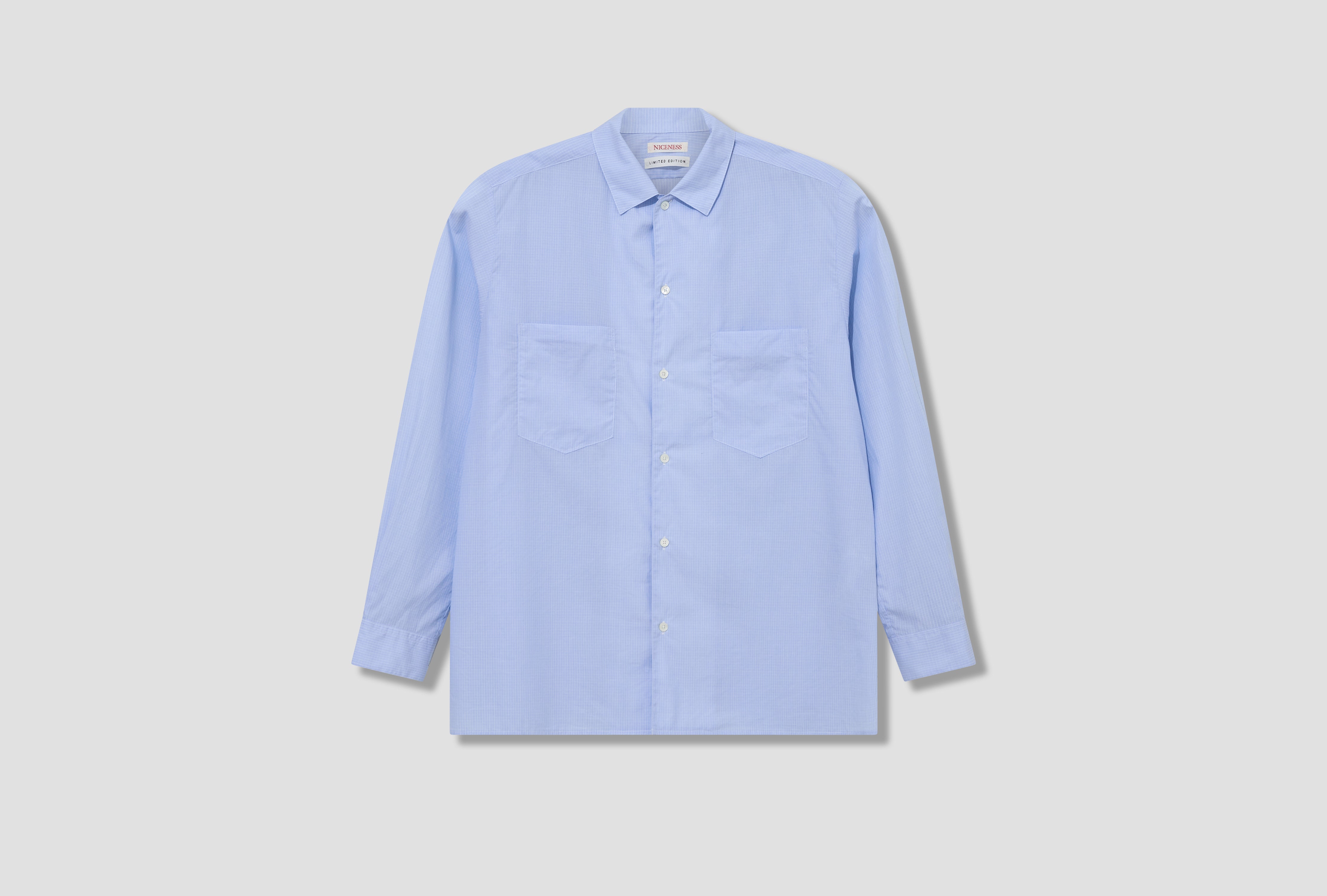 ROMEO - DEAD STOCK LIGHT BLUE PATTERN DRESS SHIRT NN-2702Y17 Check