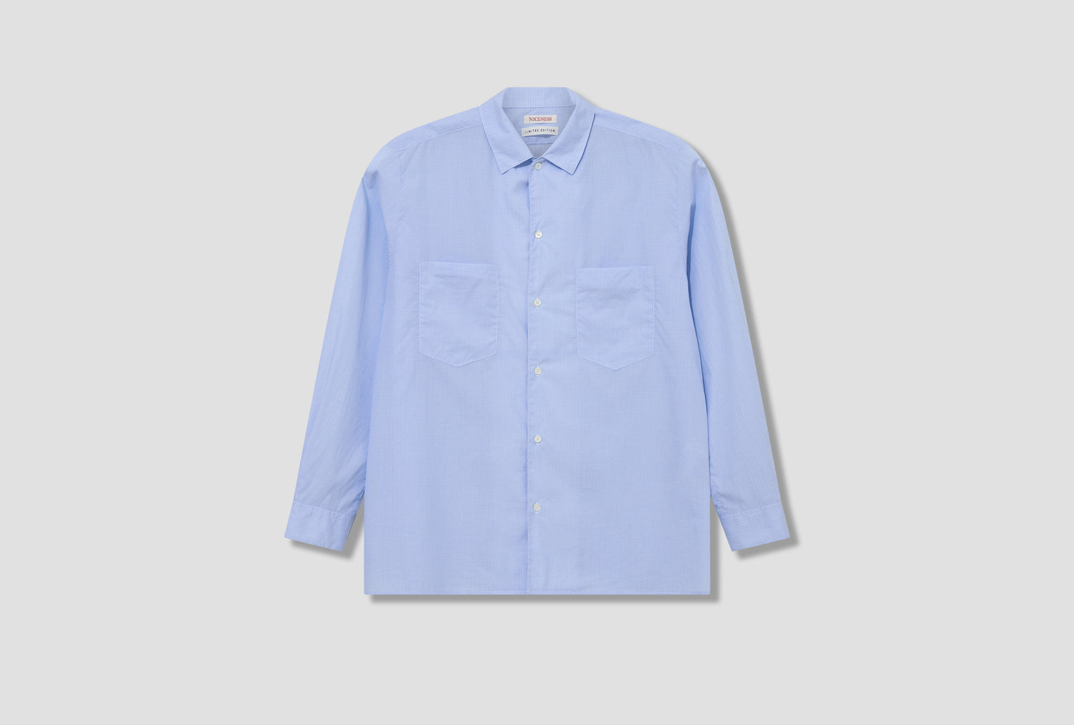 ROMEO - DEAD STOCK LIGHT BLUE PATTERN DRESS SHIRT NN-2702Y17 Check