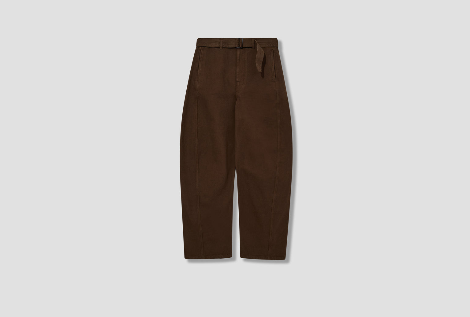 TWISTED BELTED PANTS - DYED HEAVY BROKEN TWILL PA326 LD1068 Brown