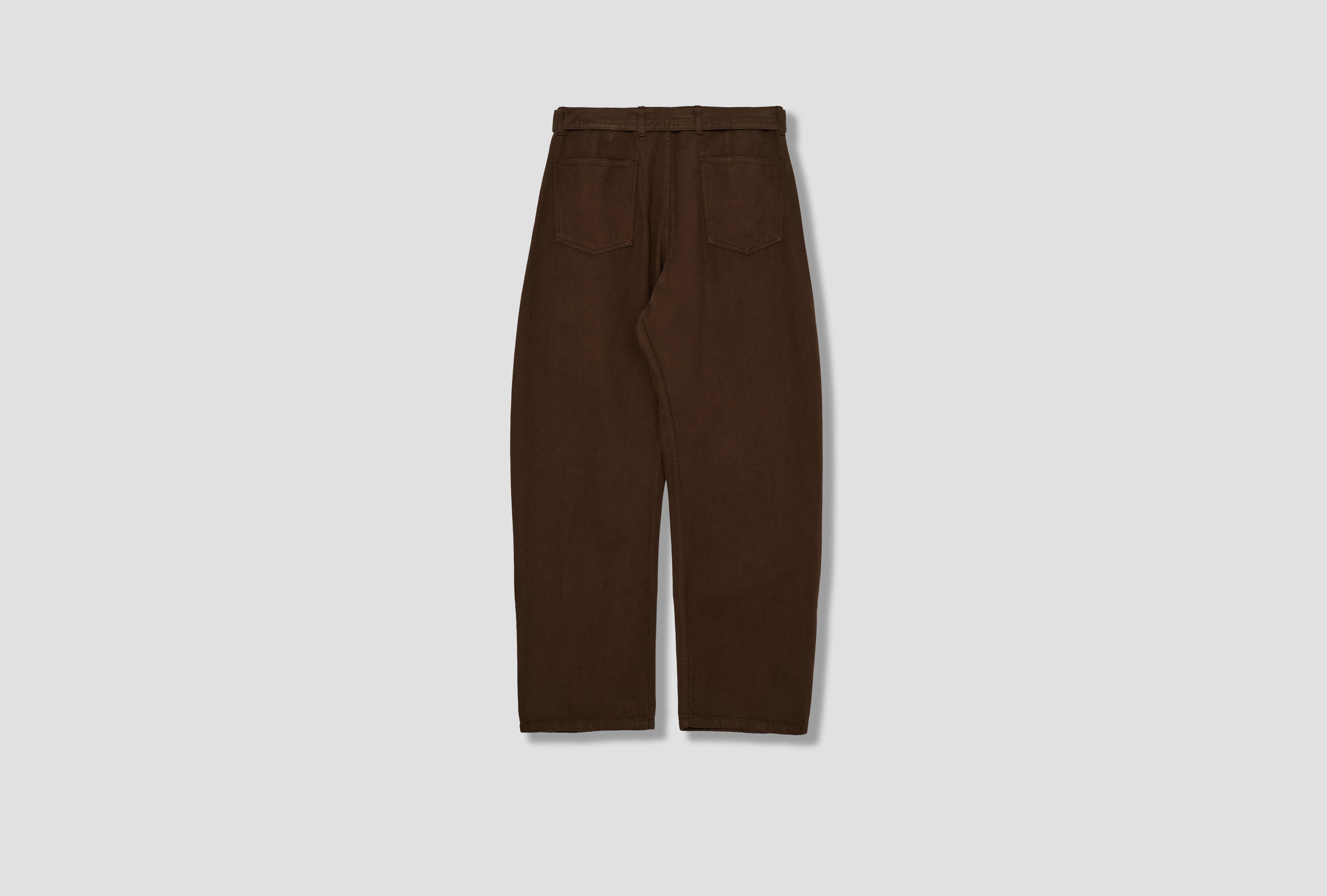TWISTED BELTED PANTS - DYED HEAVY BROKEN TWILL PA326 LD1068 Brown