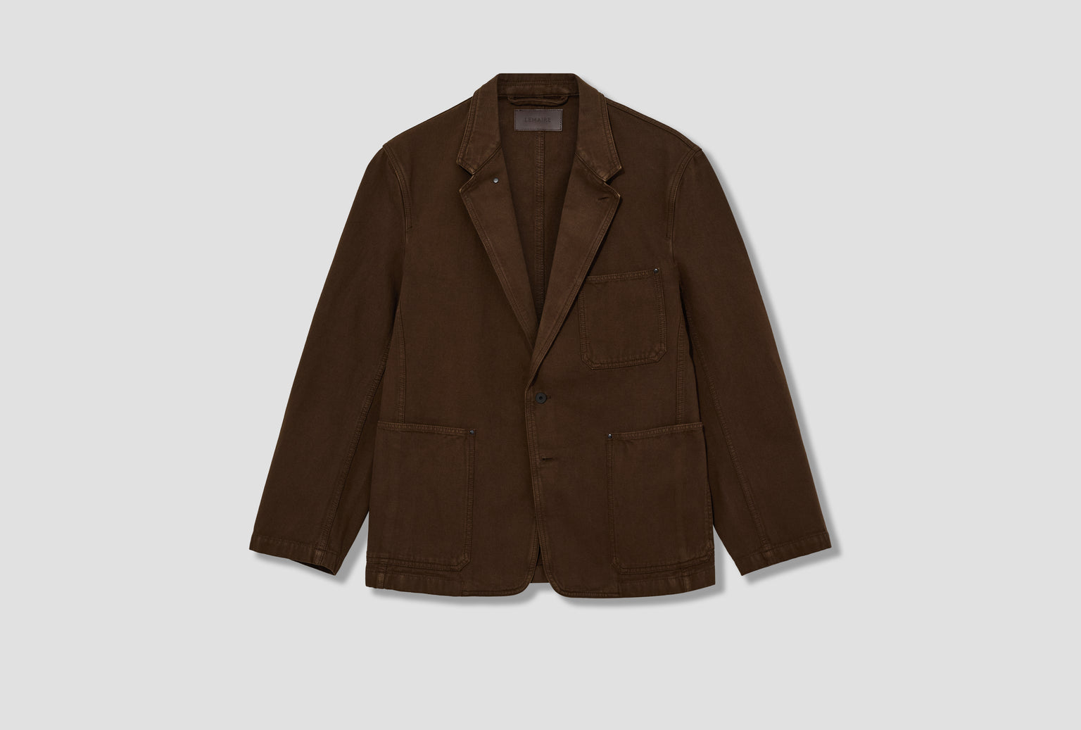 SINGLE BREASTED TAILORED JACKET - DYED HEAVY BROKEN TWILL JA1103 LD1068 Brown