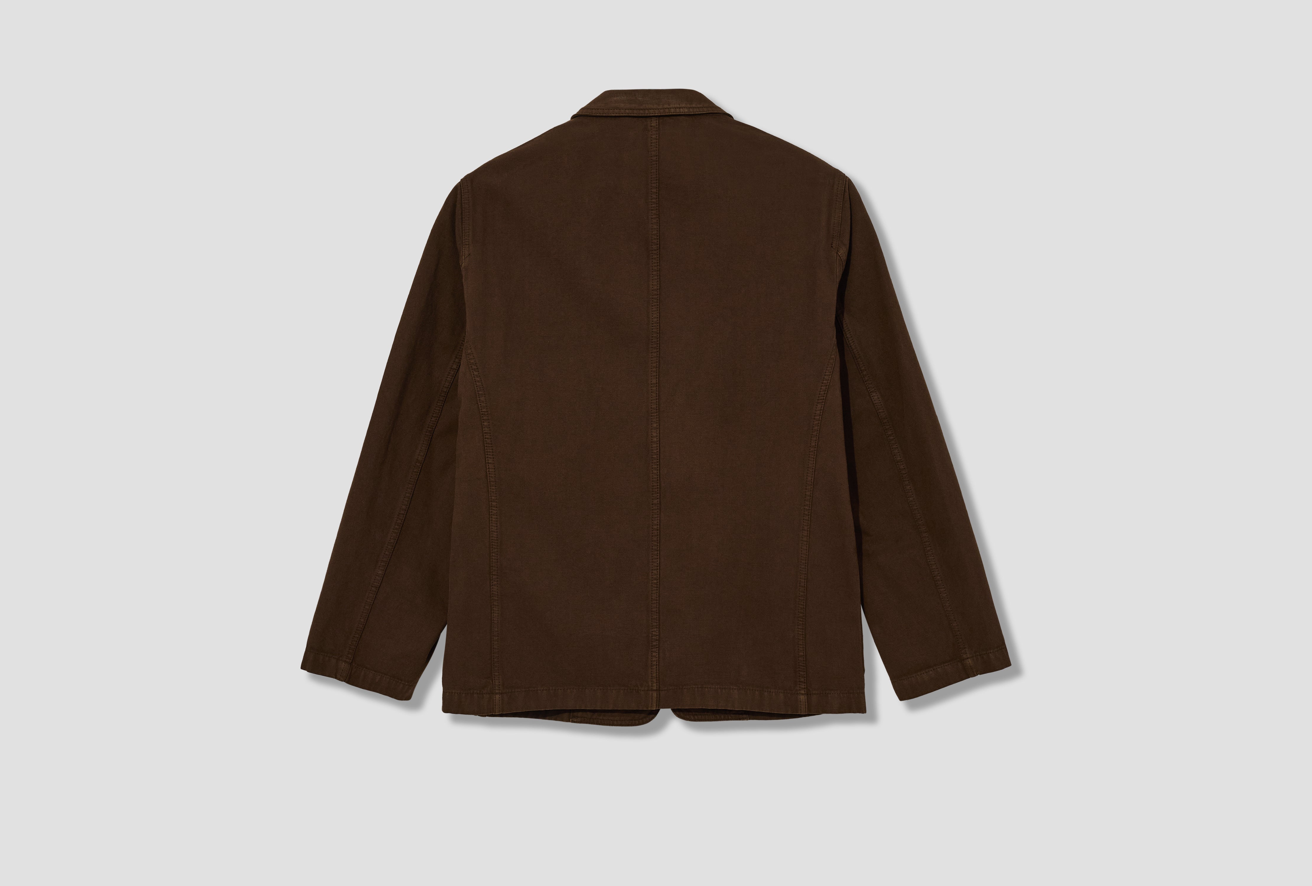 SINGLE BREASTED TAILORED JACKET - DYED HEAVY BROKEN TWILL JA1103 LD1068 Brown