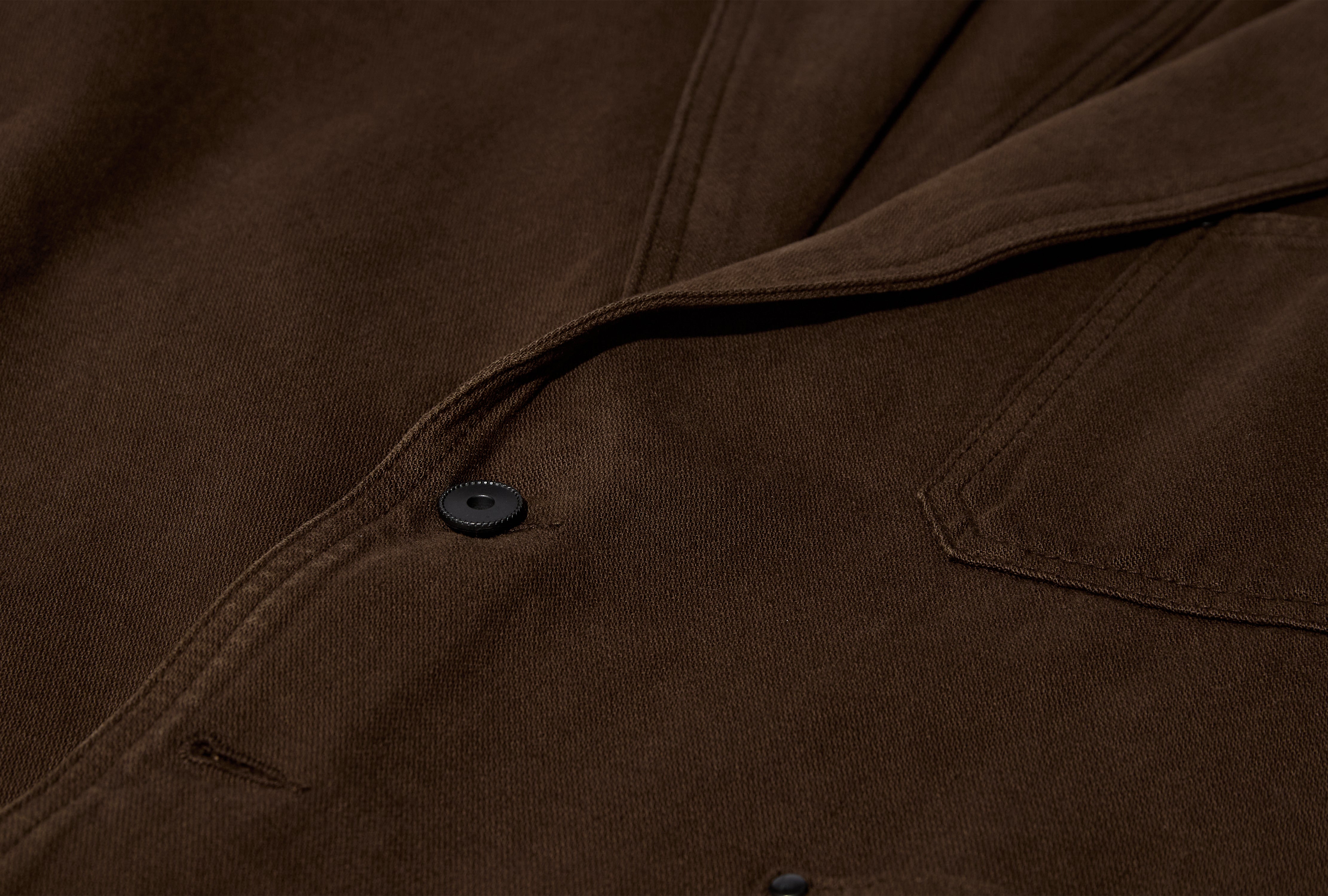 SINGLE BREASTED TAILORED JACKET - DYED HEAVY BROKEN TWILL JA1103 LD1068 Brown