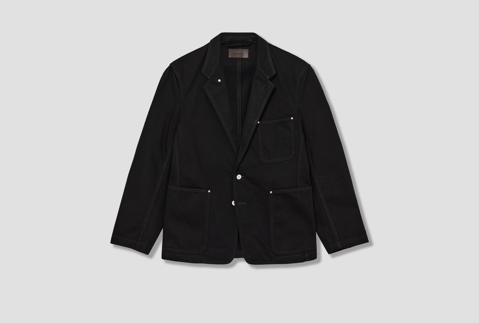 SINGLE BREASTED TAILORED JACKET - DYED HEAVY BROKEN TWILL JA1103 LD1055 Black