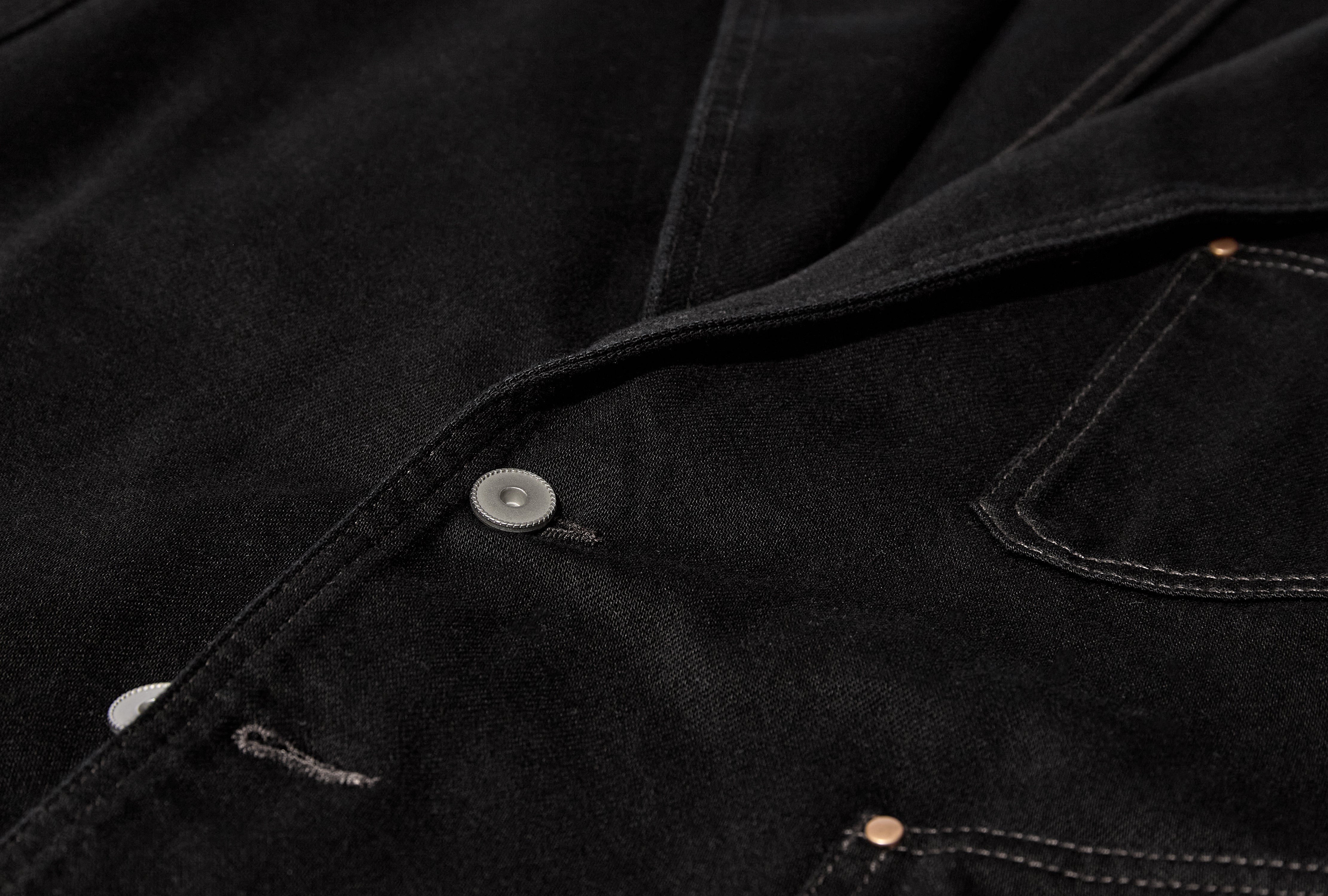 SINGLE BREASTED TAILORED JACKET - DYED HEAVY BROKEN TWILL JA1103 LD1055 Black