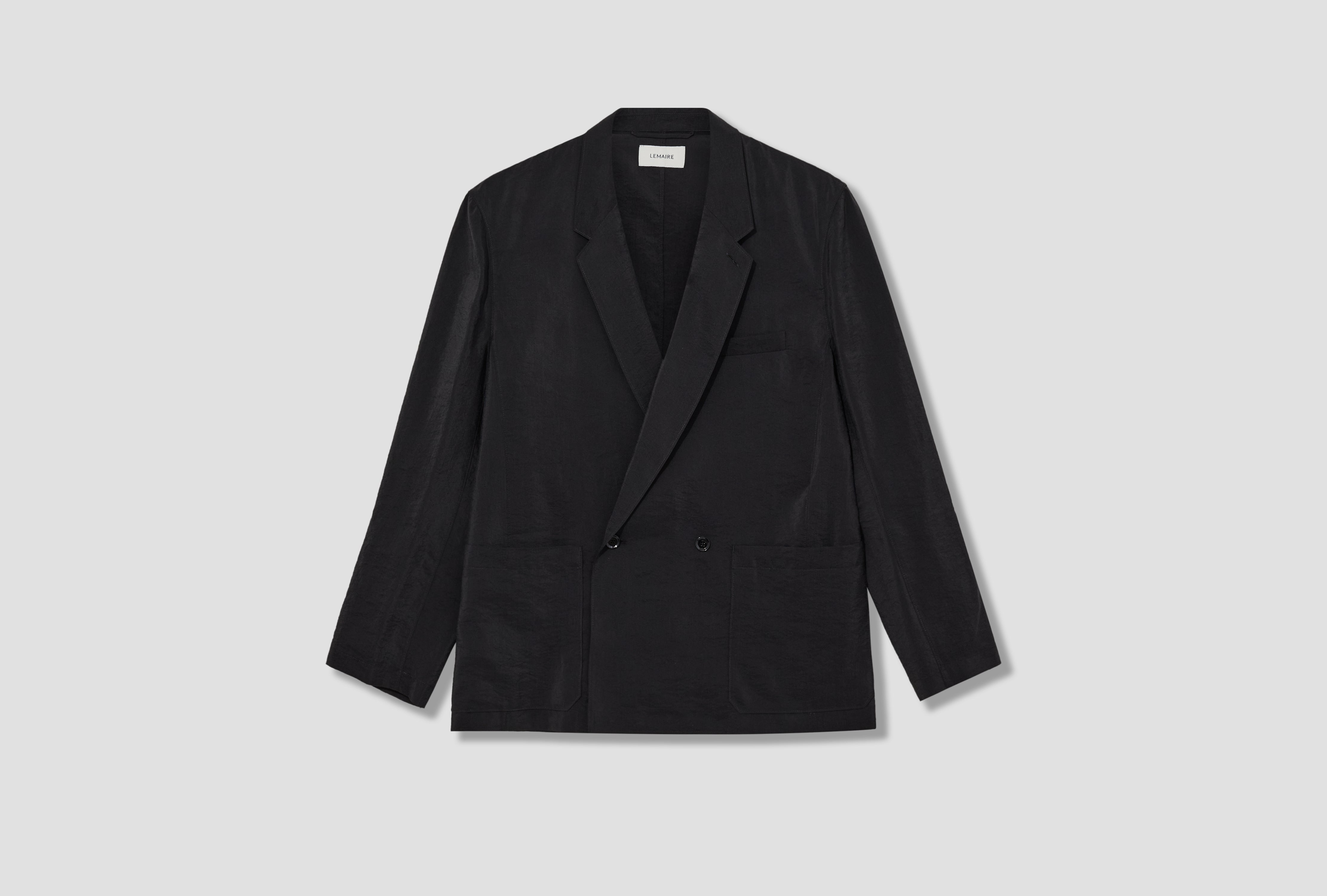 SOFT DOUBLE BREASTED JACKET - DRY SILK JA1097 LF1308 Black