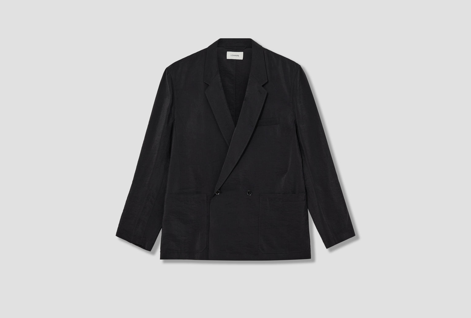SOFT DOUBLE BREASTED JACKET - DRY SILK JA1097 LF1308 Black