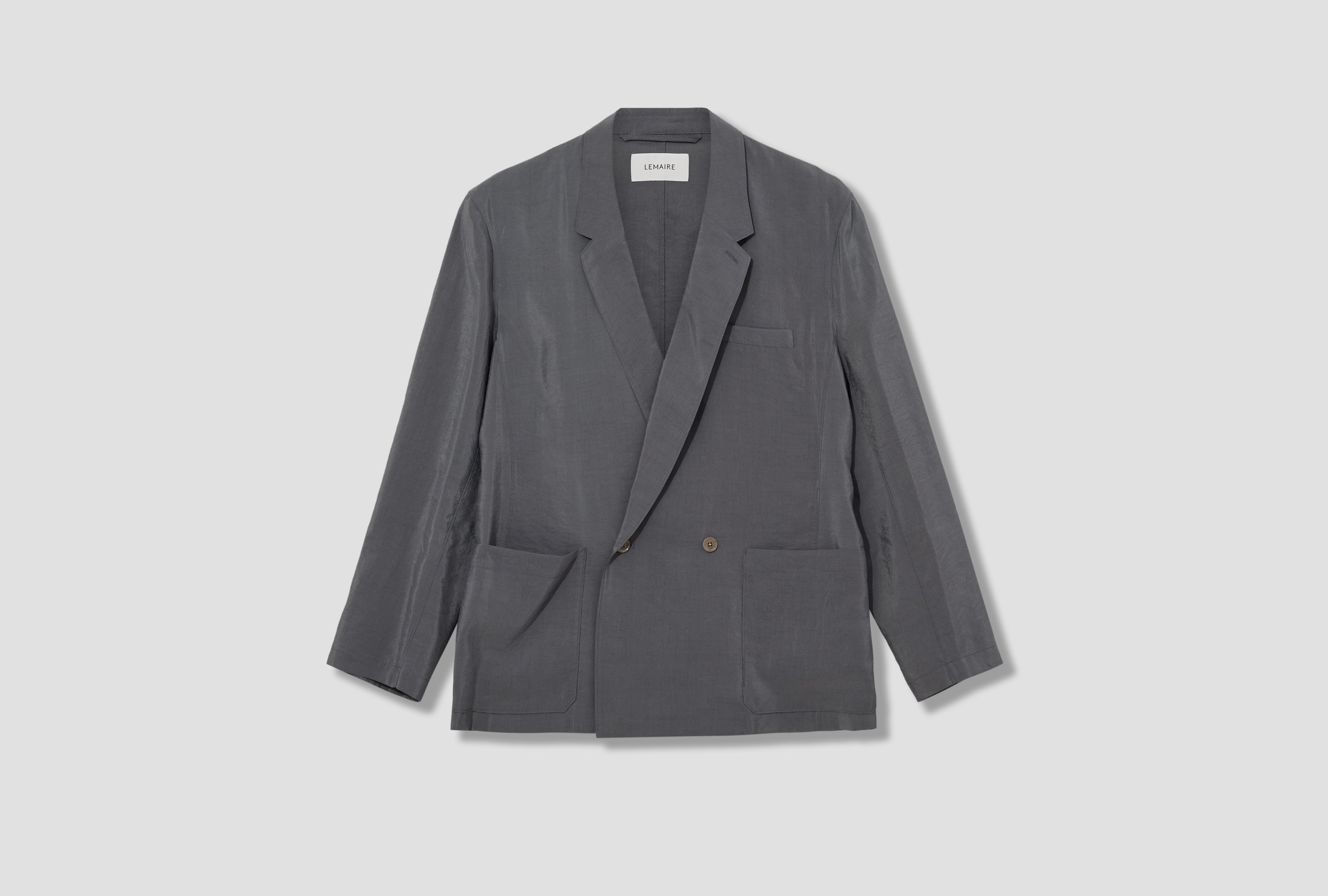 SOFT DOUBLE BREASTED JACKET - DRY SILK JA1097 LF1308 Light grey