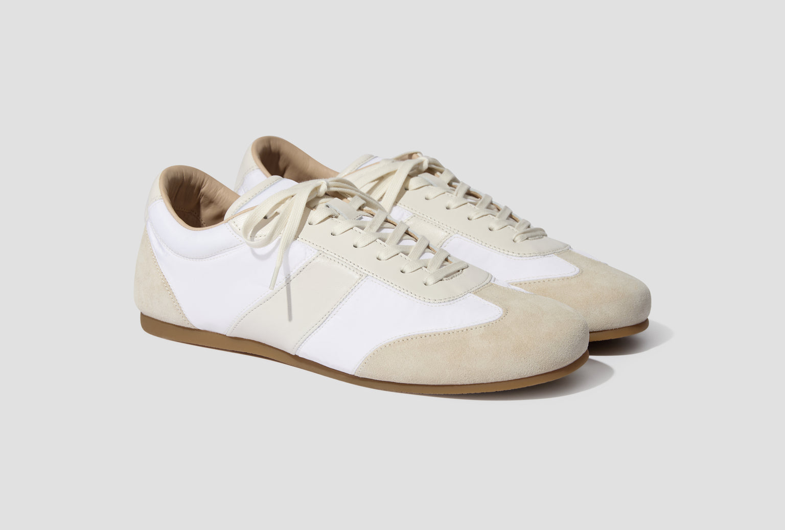 SOFT RUNNERS - MIXED NYLON NAPPA SUEDE FO0227 LL0216 White