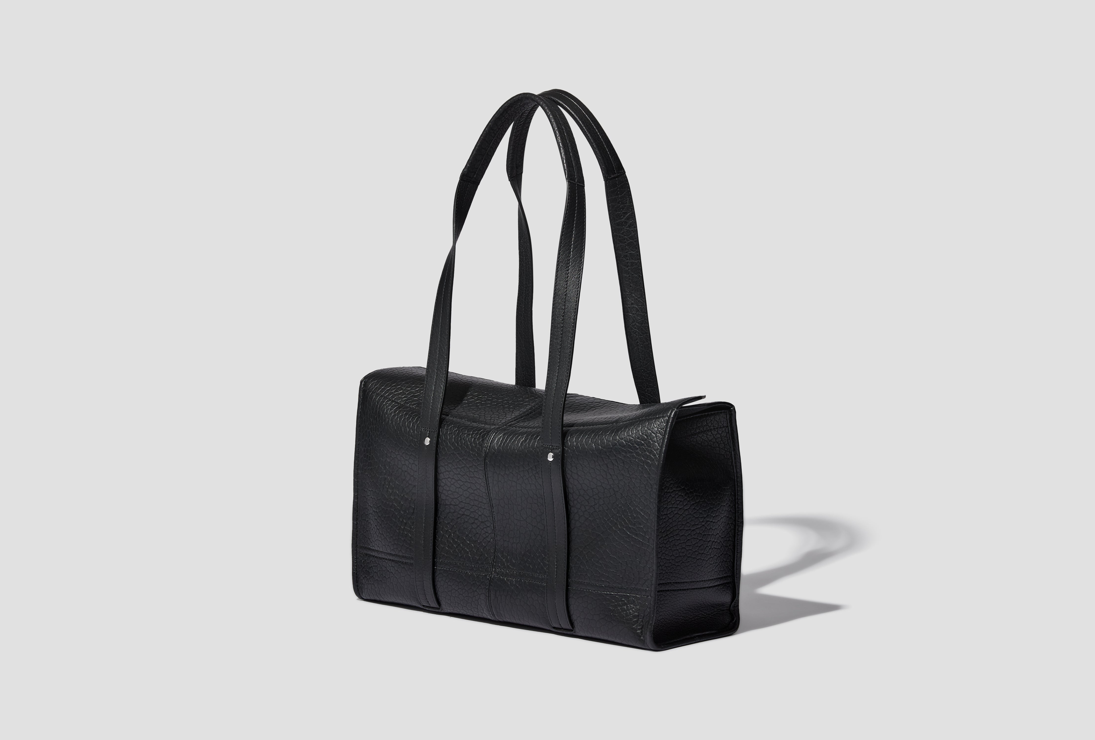 SOFT GEAR TOTE BAG - BUBBLE LAMBSKIN LEATHER BG0220 LL0191 Black