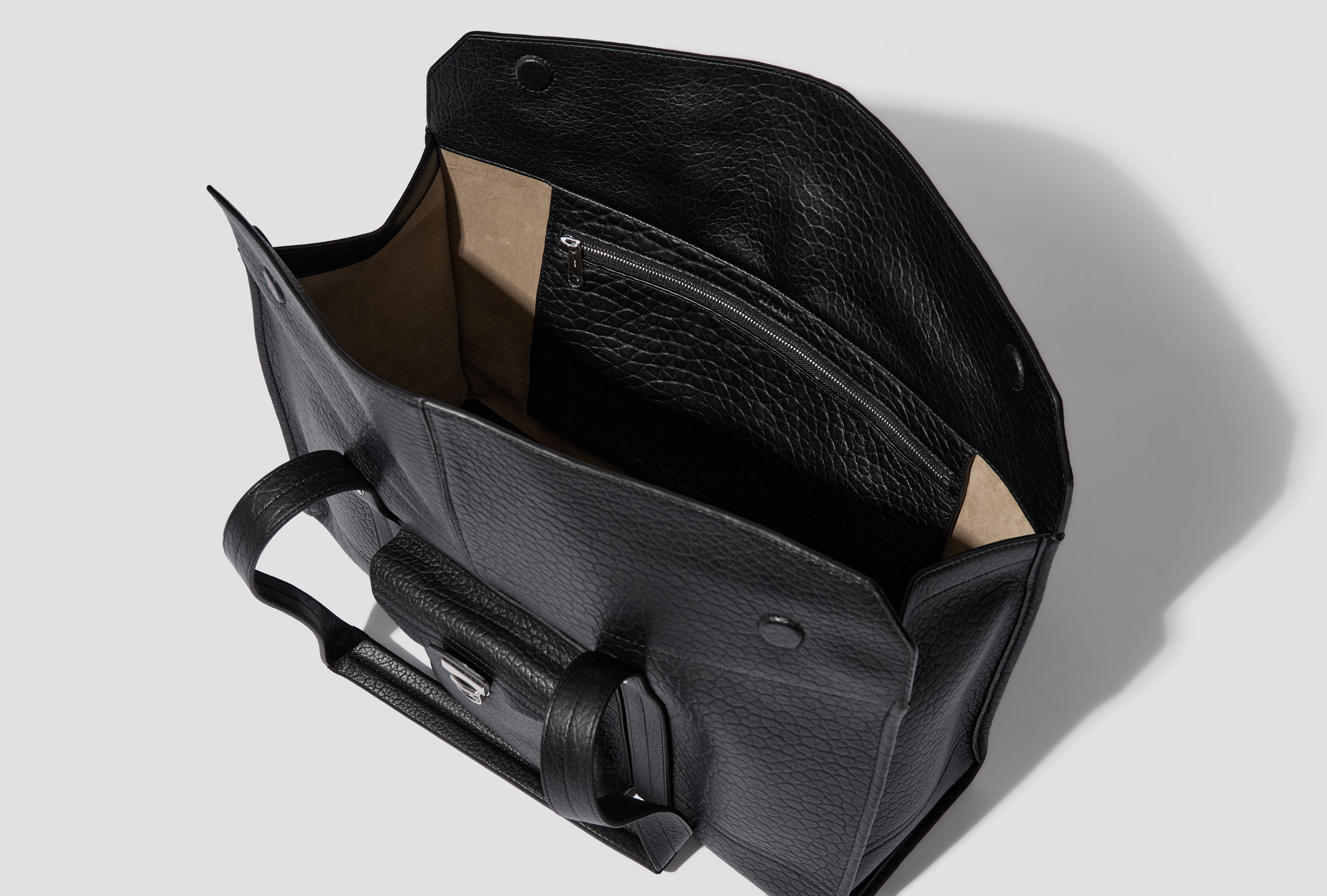 SOFT GEAR TOTE BAG - BUBBLE LAMBSKIN LEATHER BG0220 LL0191 Black