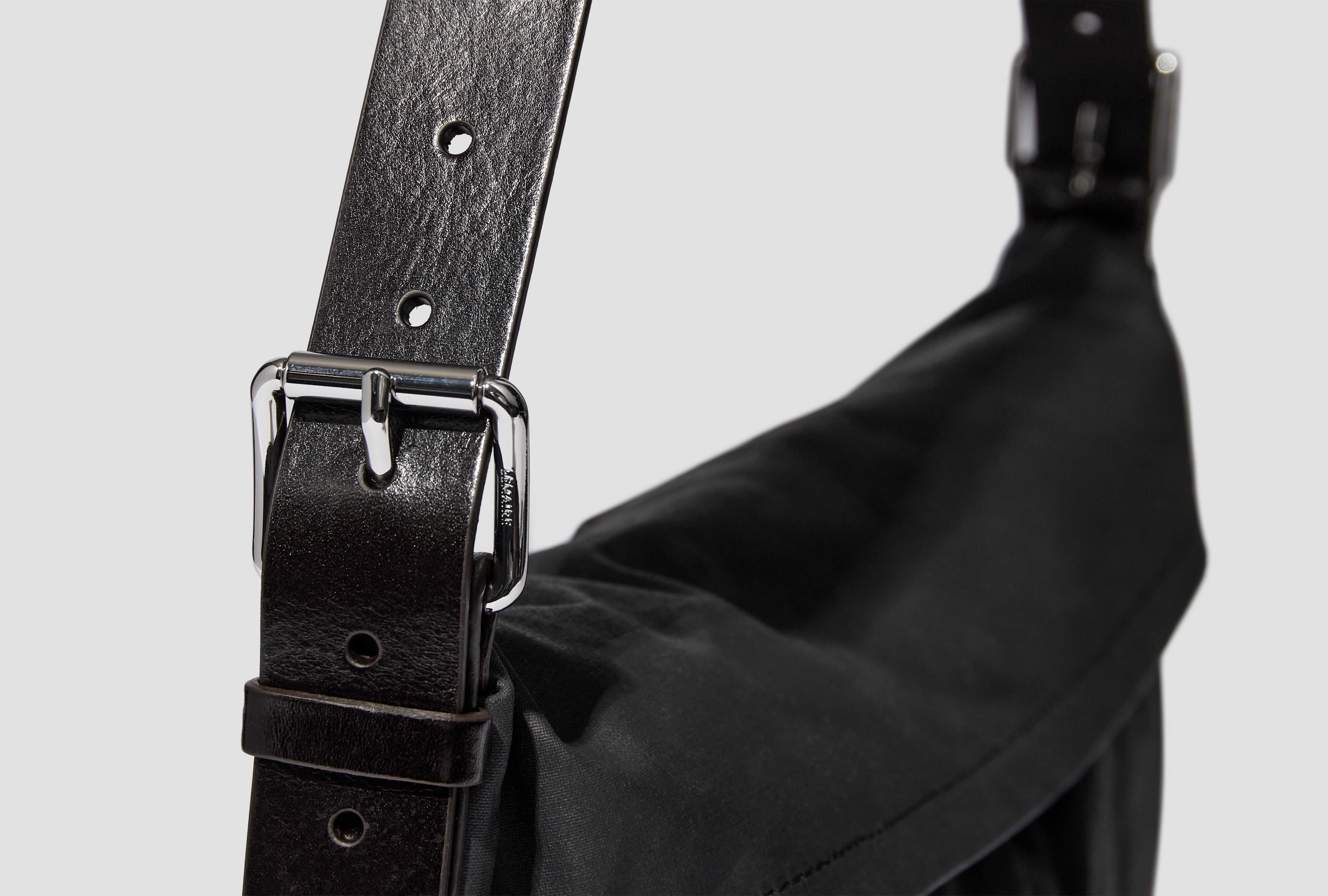 TRENCH POCKET SMALL BAG - WATER REPELLENT RESINATED COTTON BG0169 LF1571 Black