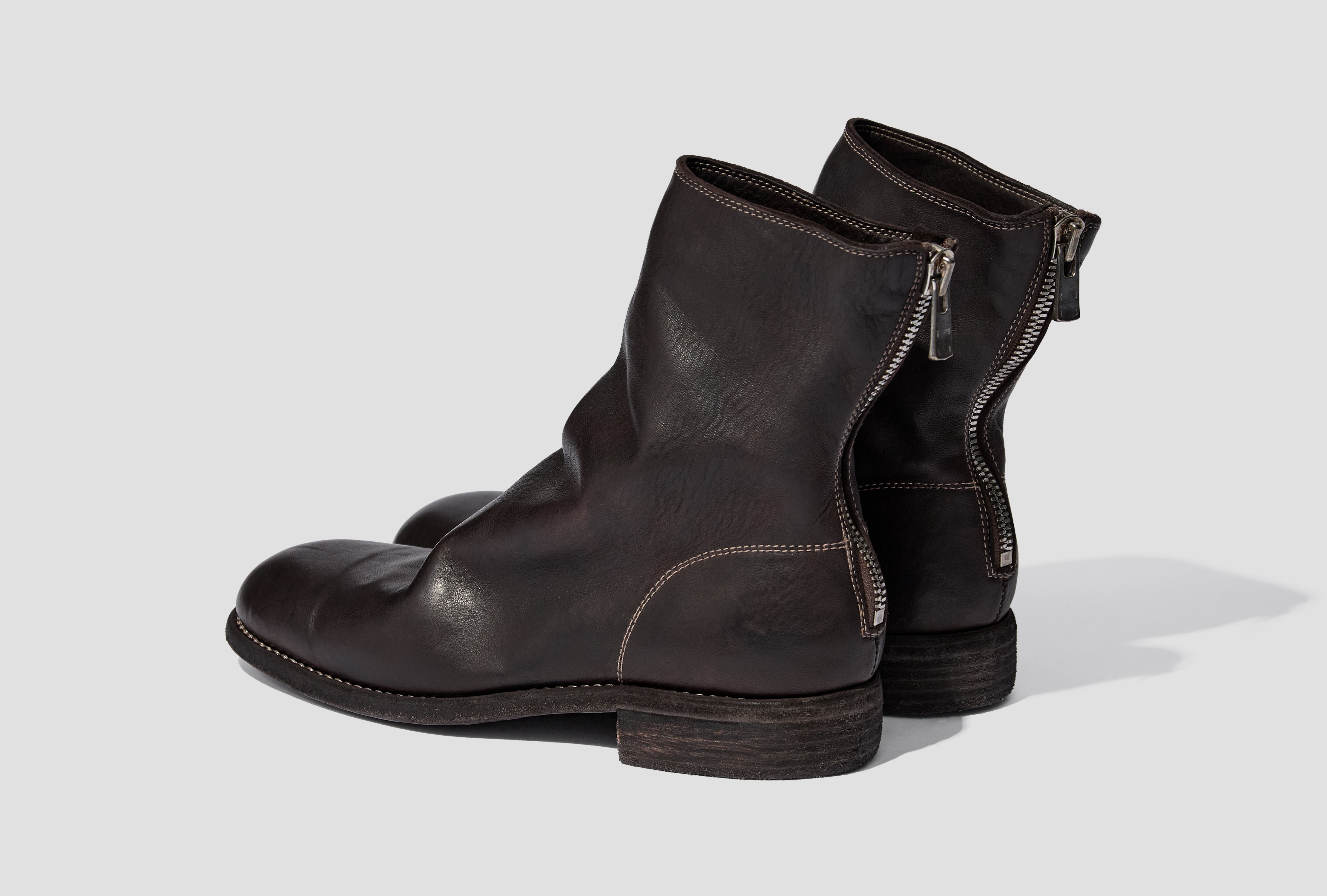 BACK ZIP BOOT - HORSE FULL GRAIN CV / SOLE LEATHER - CV60T 986X