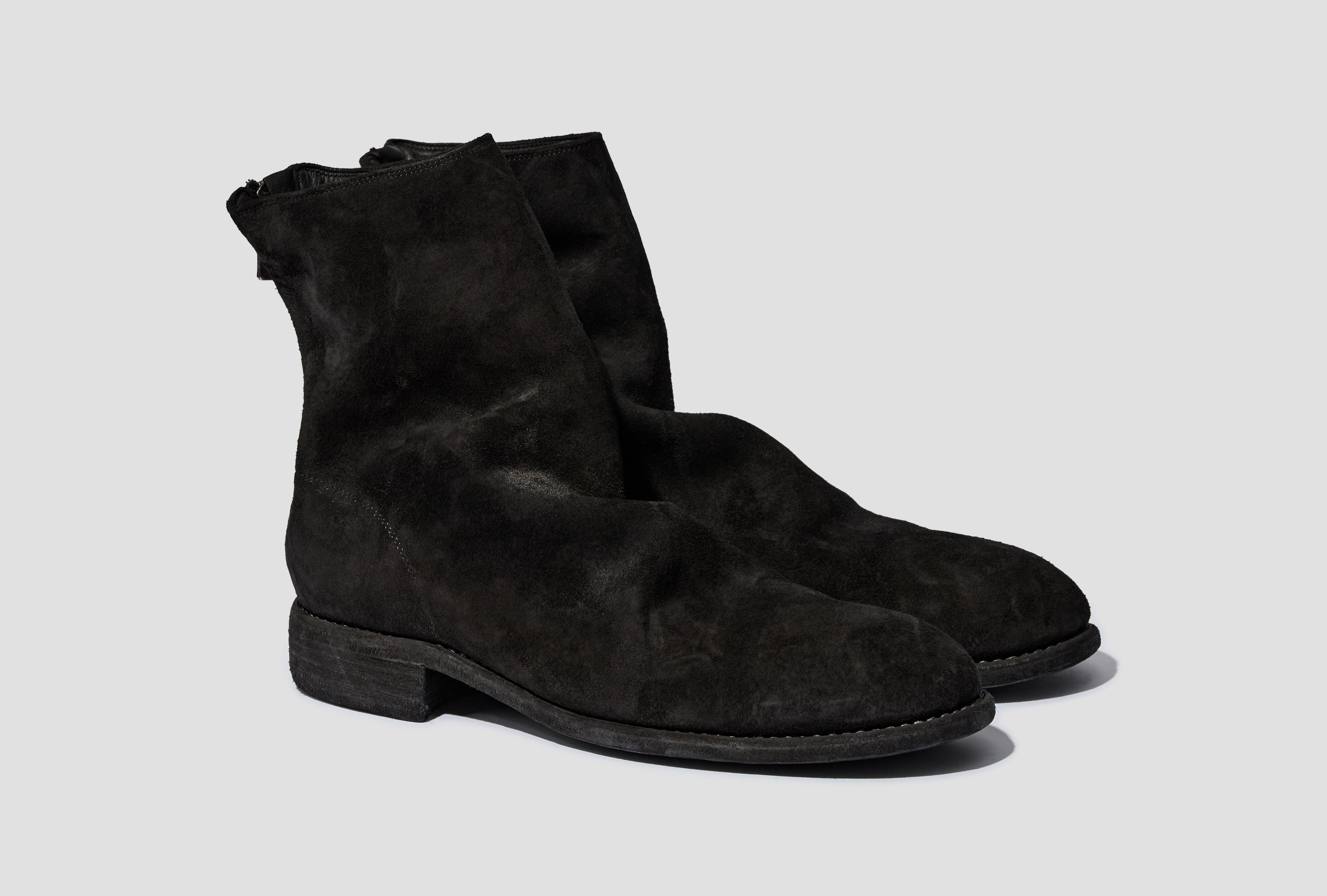 BACK ZIP BOOT - HORSE REVERSE  CV / SOLE LEATHER - BLKT 986X
