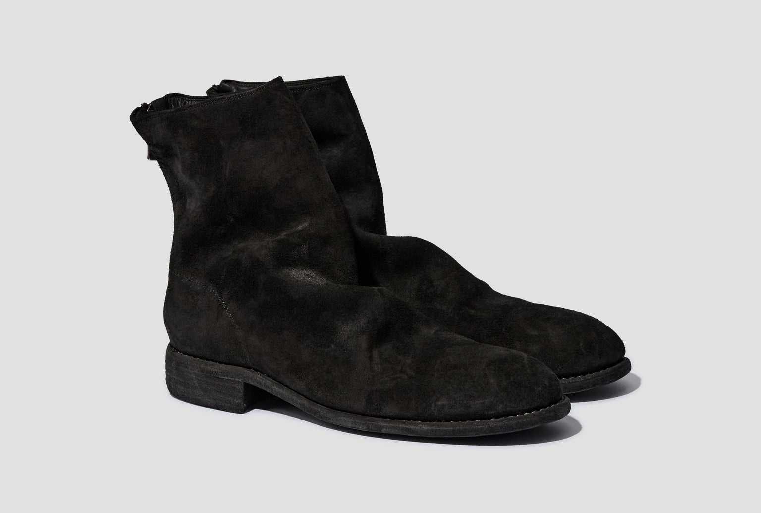 BACK ZIP BOOT - HORSE REVERSE  CV / SOLE LEATHER - BLKT 986X