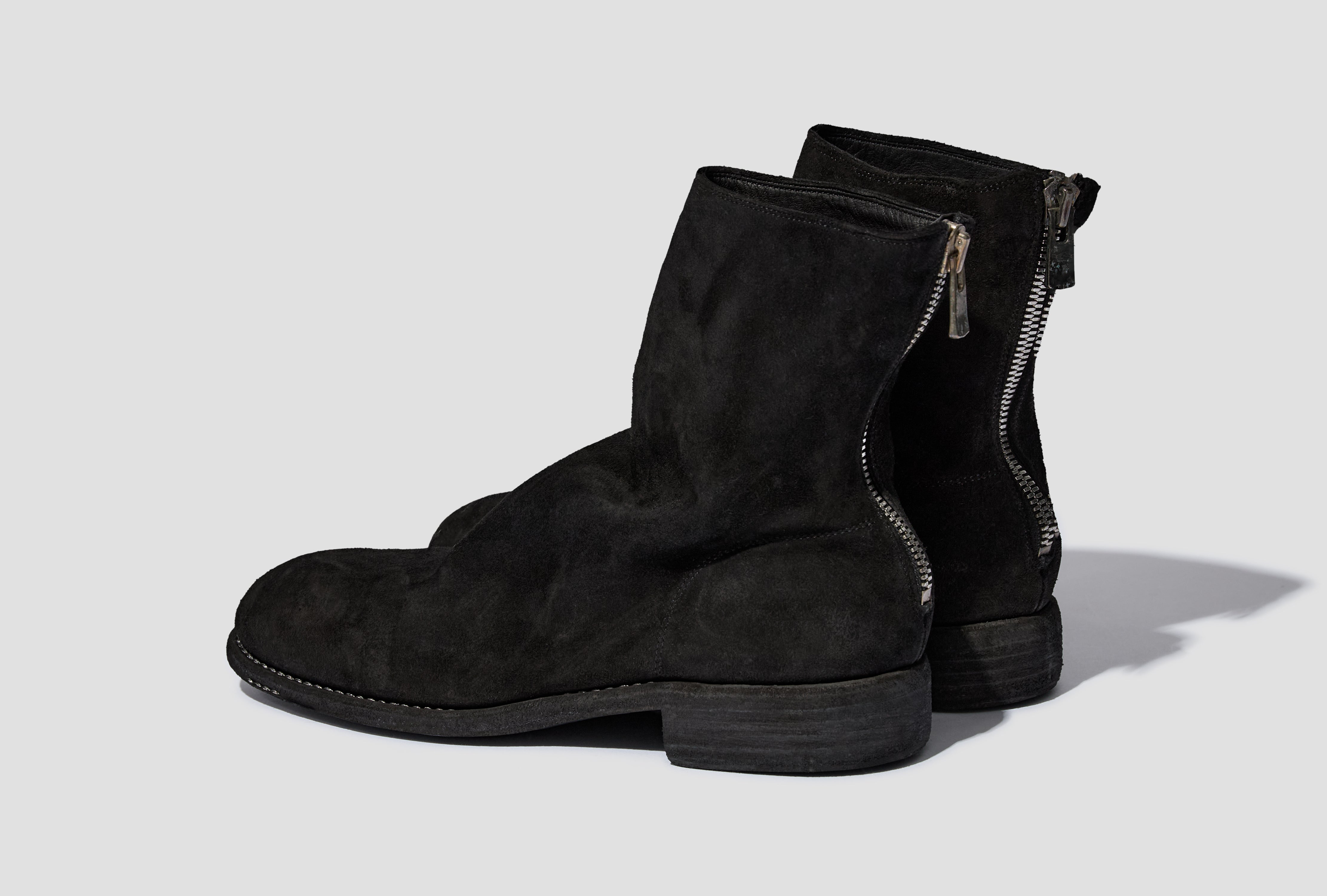 BACK ZIP BOOT - HORSE REVERSE  CV / SOLE LEATHER - BLKT 986X