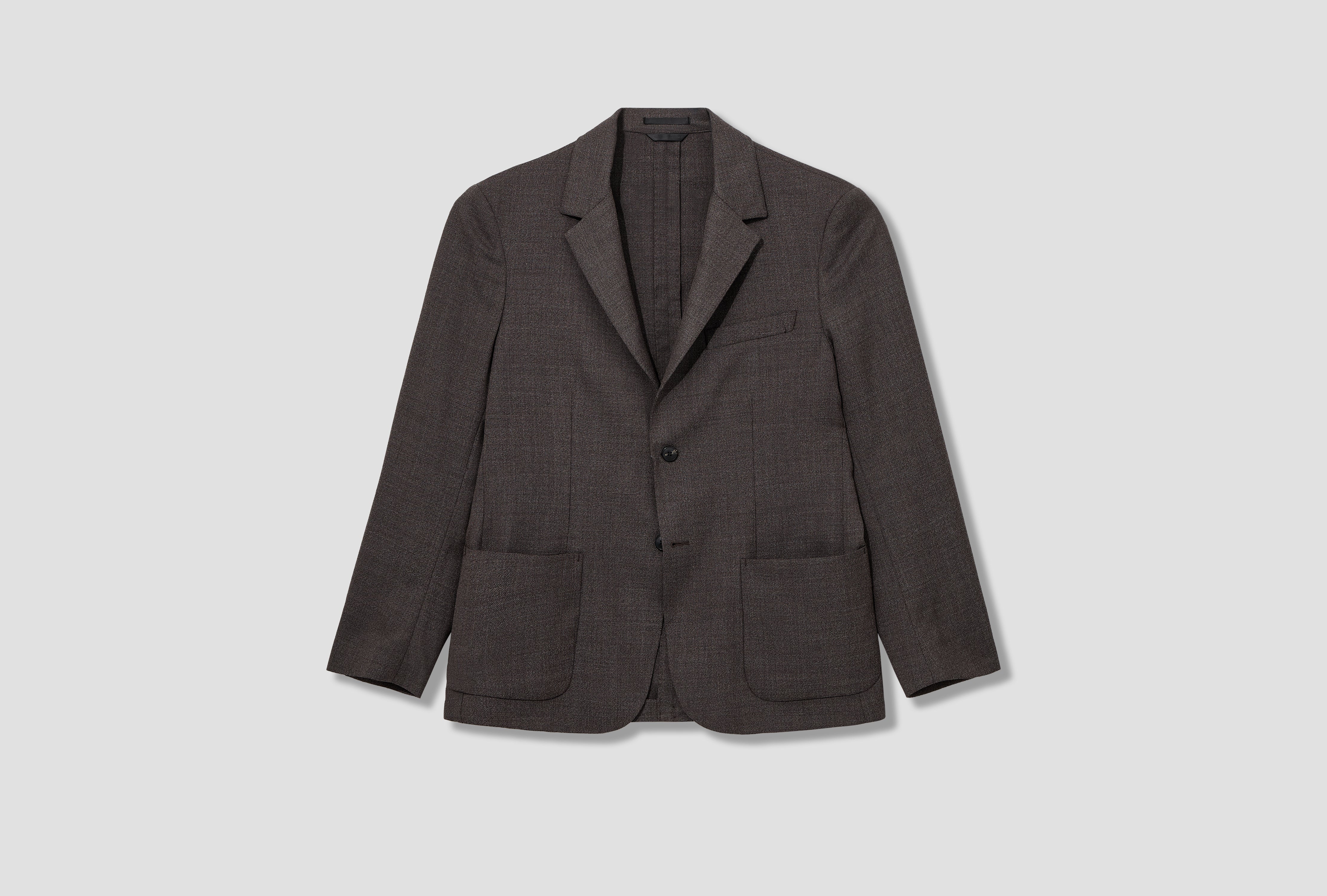 LIGHTWEIGHT TRAVEL WOOL BLAZER MJAC7197 Brown