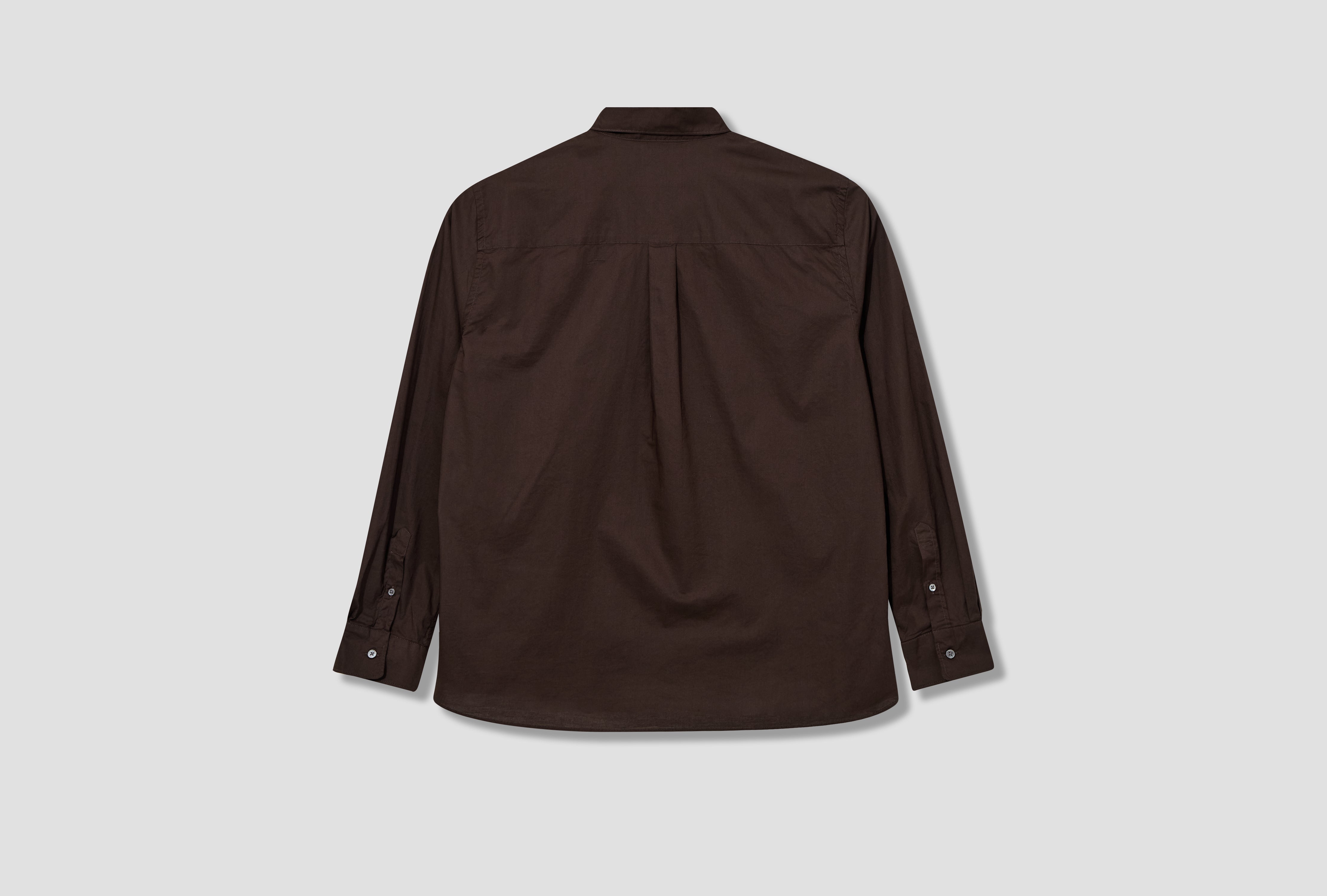 VOLUME SHIRT - WASH COT 3-88S12 Dark brown