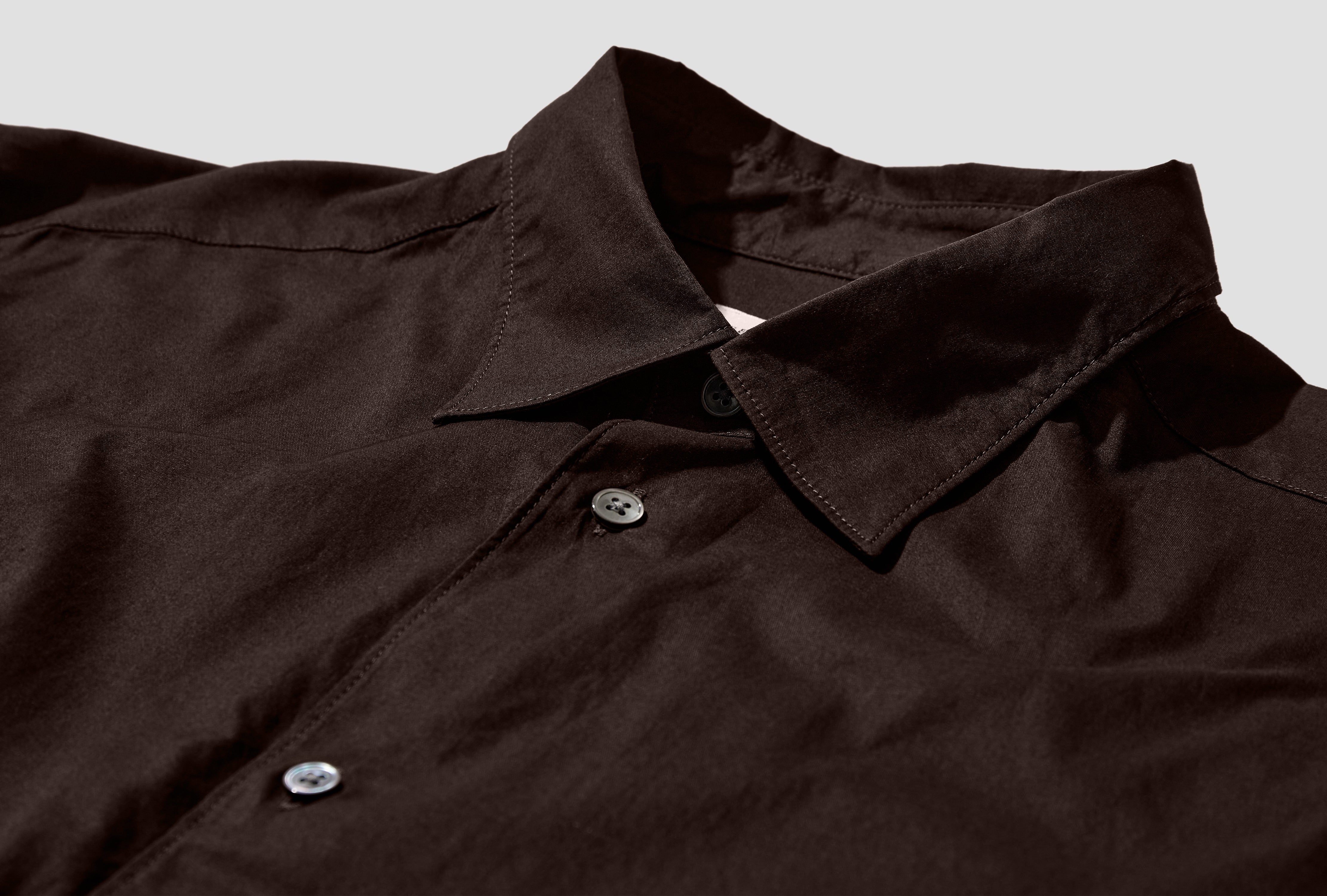VOLUME SHIRT - WASH COT 3-88S12 Dark brown