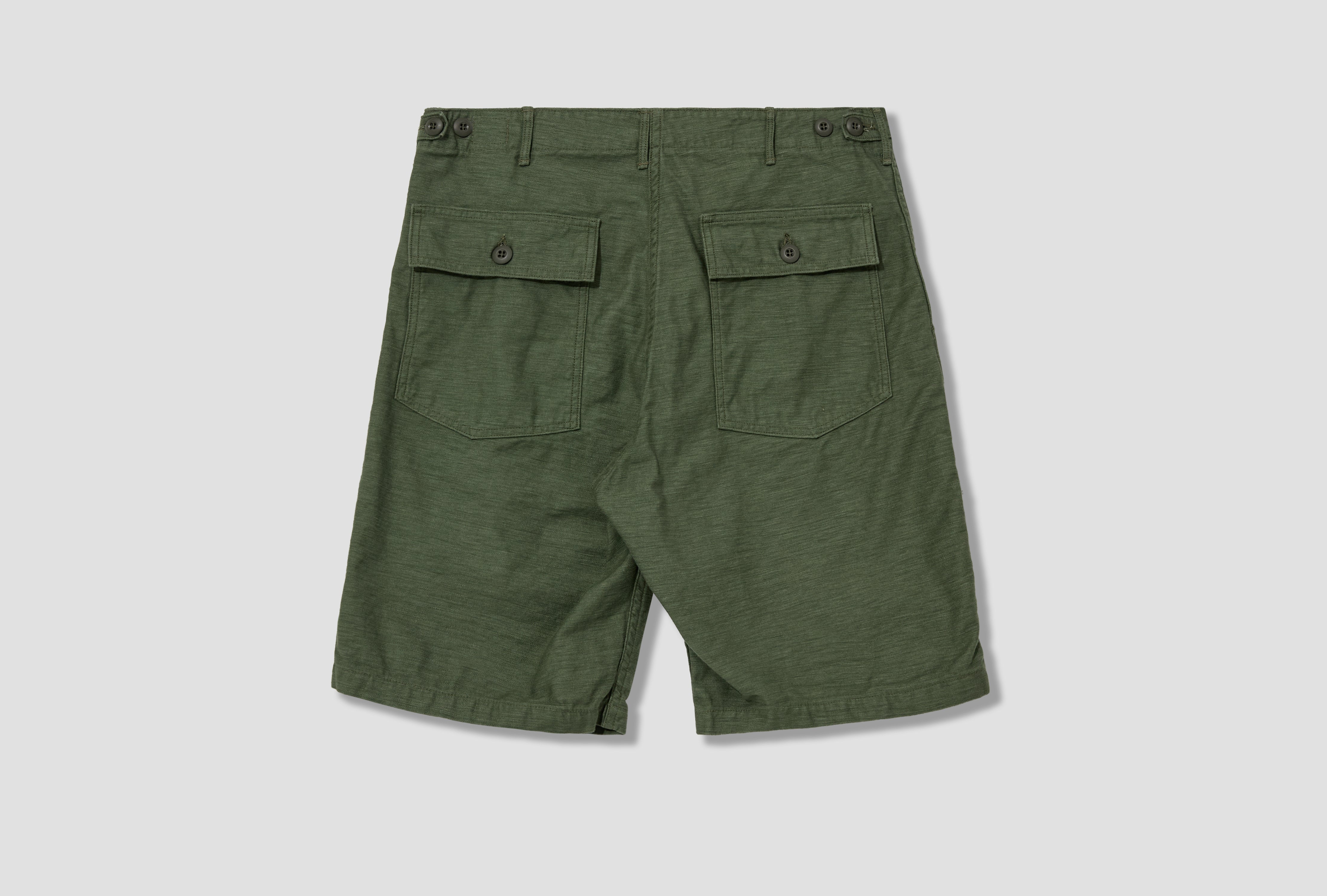 U.S ARMY FATIGUE SHORTS - ORIGINAL REVERSE SATEEN 01-7002-16 Green