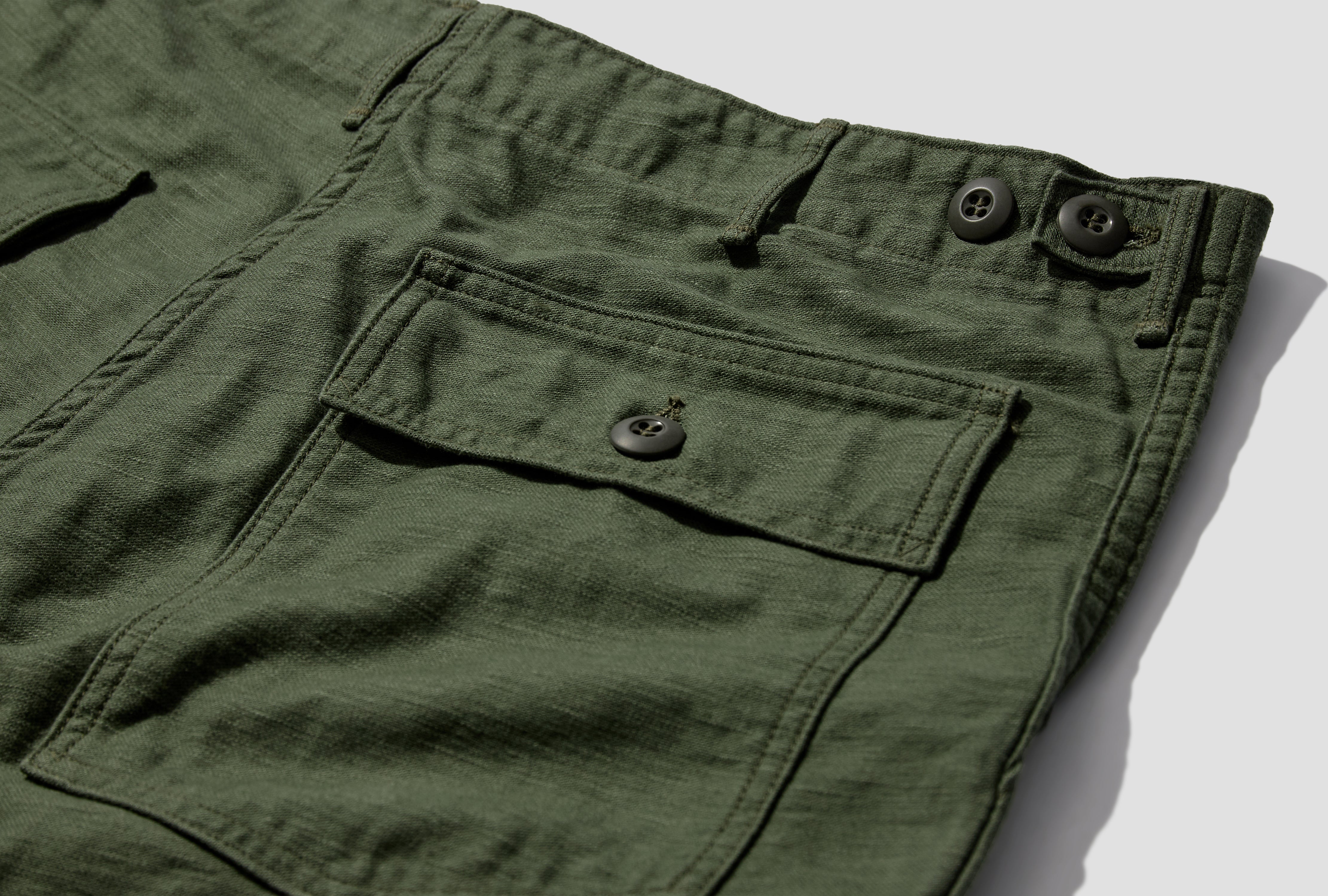 U.S ARMY FATIGUE SHORTS - ORIGINAL REVERSE SATEEN 01-7002-16 Green