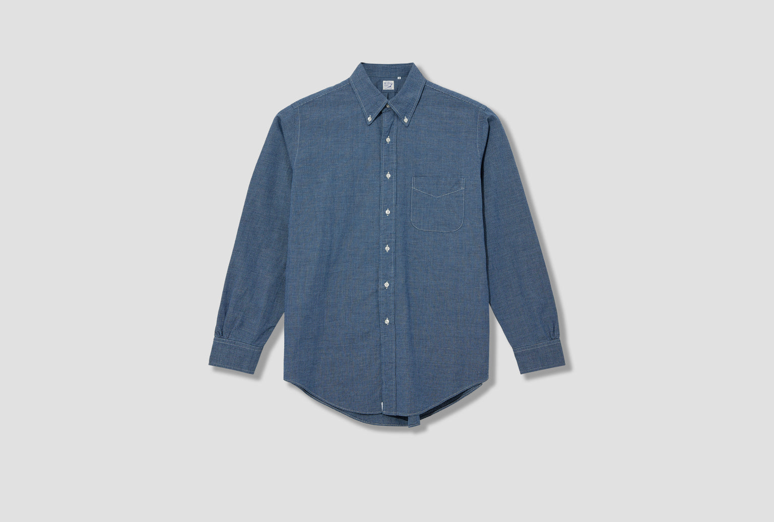 SMALL CHECK INDIGO CHAMBRAY STANDARD BUTTON DOWN SHIRT - 4.7OZ CHAMBRAY 01-8112-C84 Check