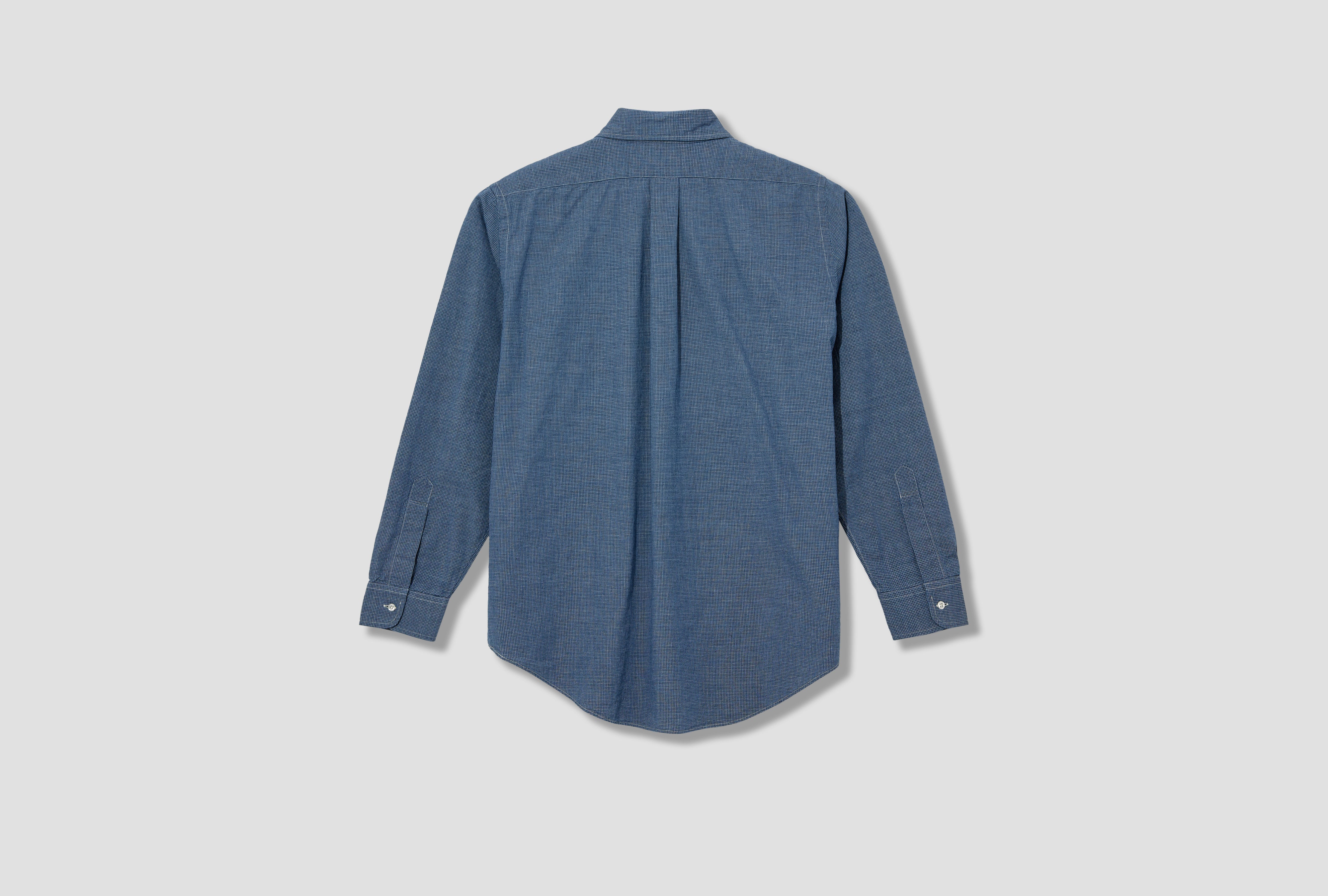 SMALL CHECK INDIGO CHAMBRAY STANDARD BUTTON DOWN SHIRT - 4.7OZ CHAMBRAY 01-8112-C84 Check