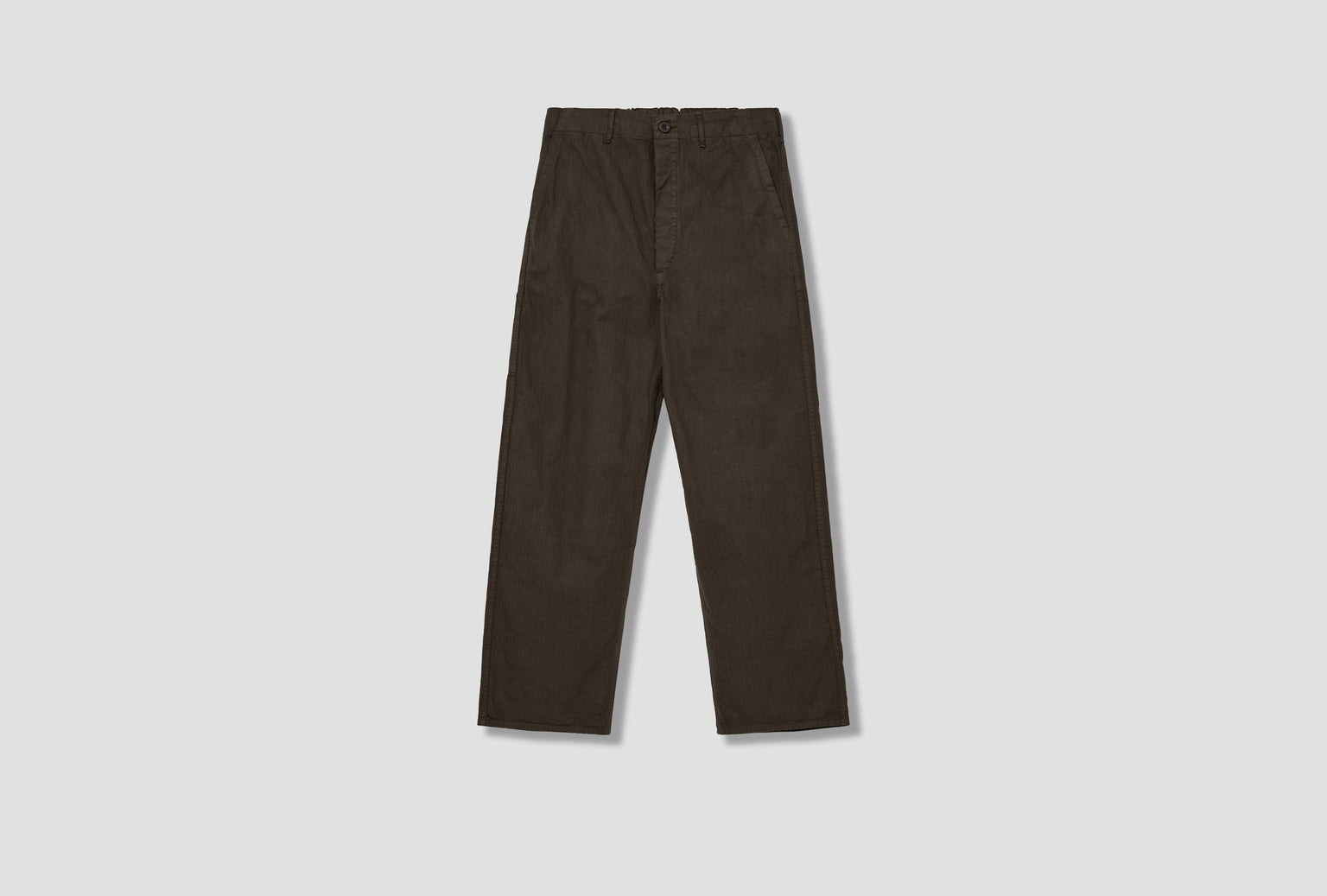 WIDE FIT FRENCH WORK PANTS - HERRINGBONE TWILL 03-5011-52 Brown