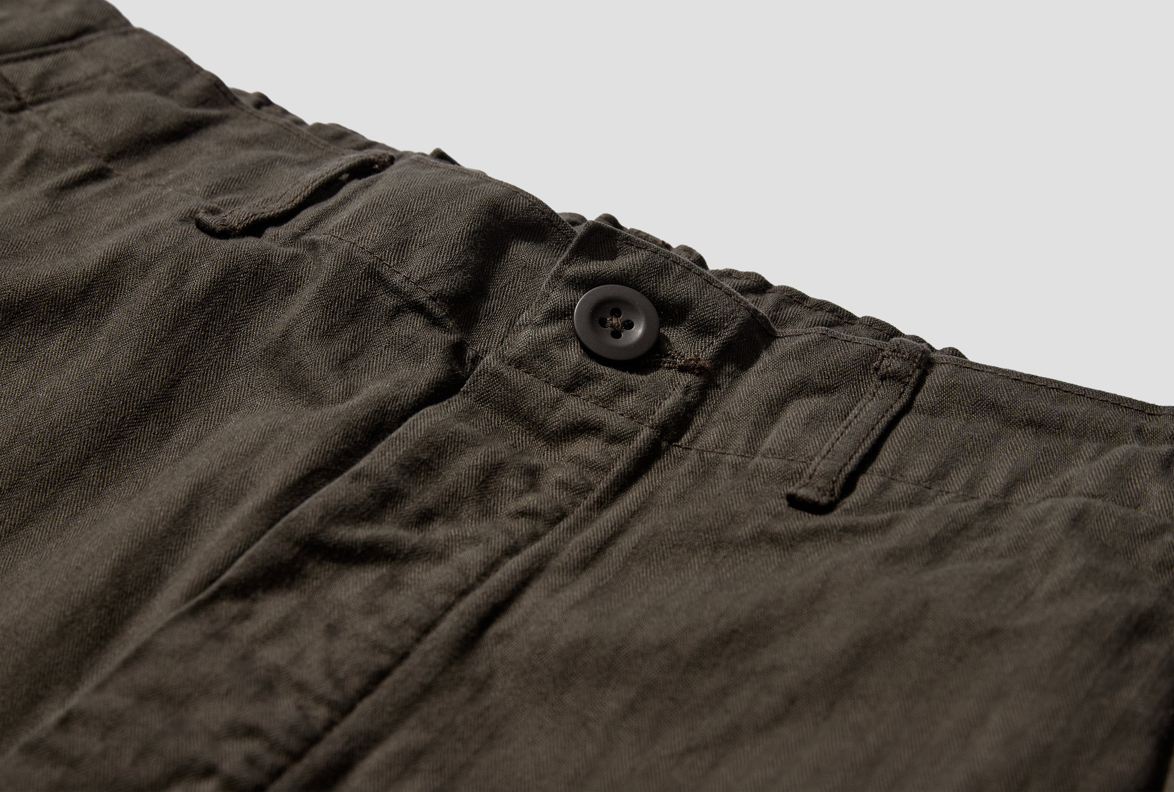 WIDE FIT FRENCH WORK PANTS - HERRINGBONE TWILL 03-5011-52 Brown