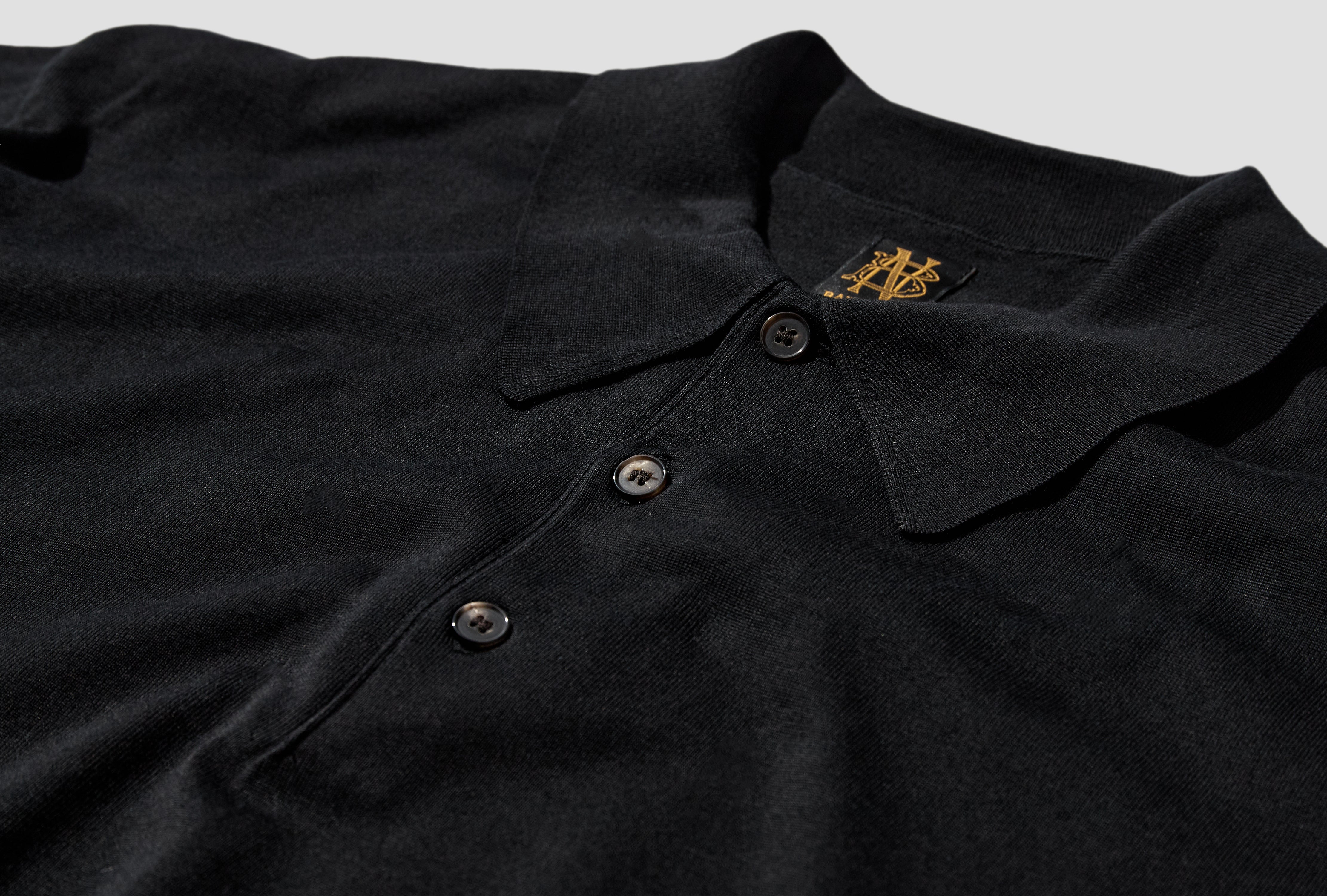 CARIBBEAN SEA ISLAND COTTON POLO S/S BN-26SM-064 Black