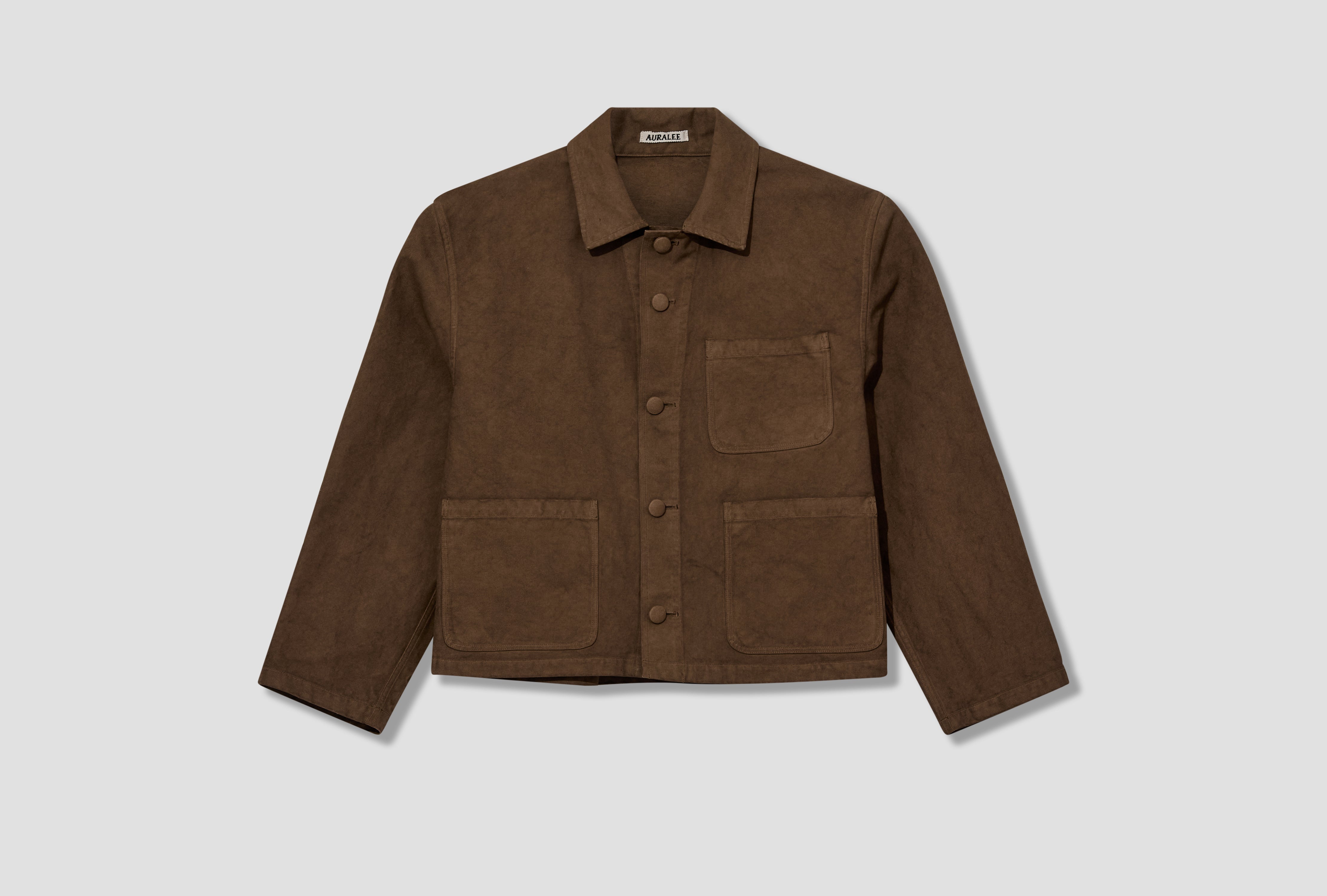 GARMENT-DYED ORGANIC COTTON HEAVY TWILL JACKET A26SB02OG Dark brown