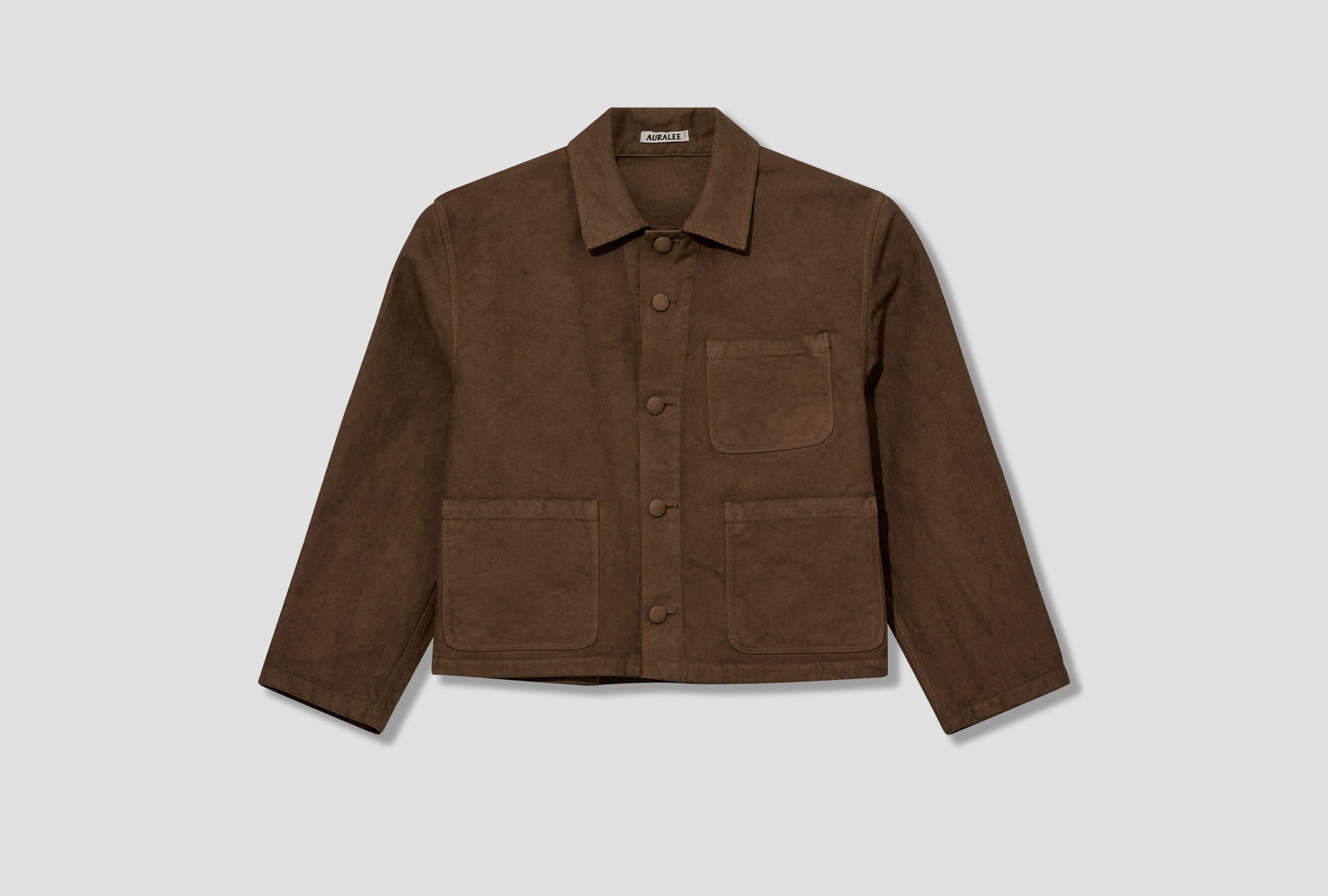 GARMENT-DYED ORGANIC COTTON HEAVY TWILL JACKET A26SB02OG Dark brown