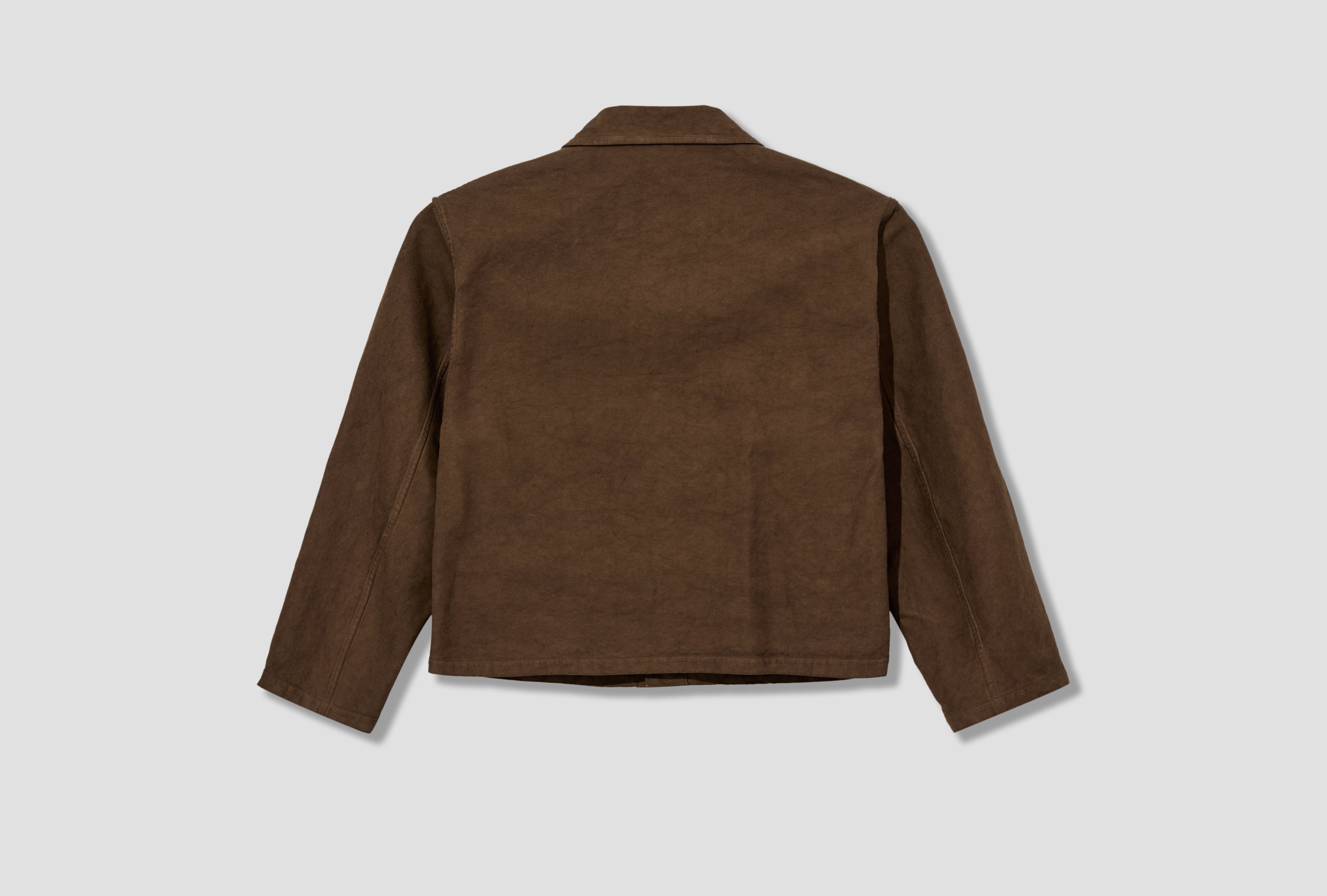 GARMENT-DYED ORGANIC COTTON HEAVY TWILL JACKET A26SB02OG Dark brown