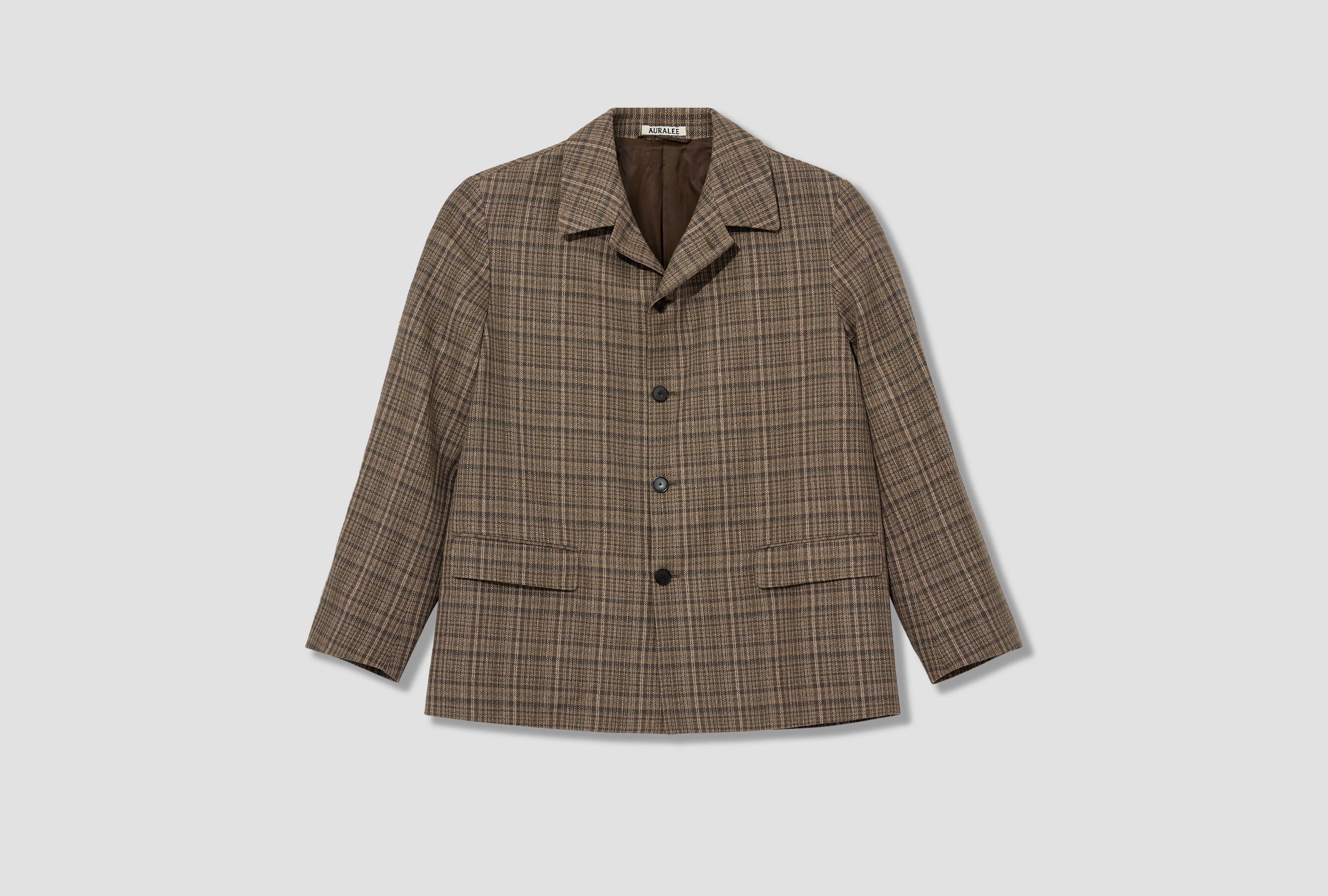 SILK LINEN NEP CHECK JACKET A26SJ01SN Dark brown