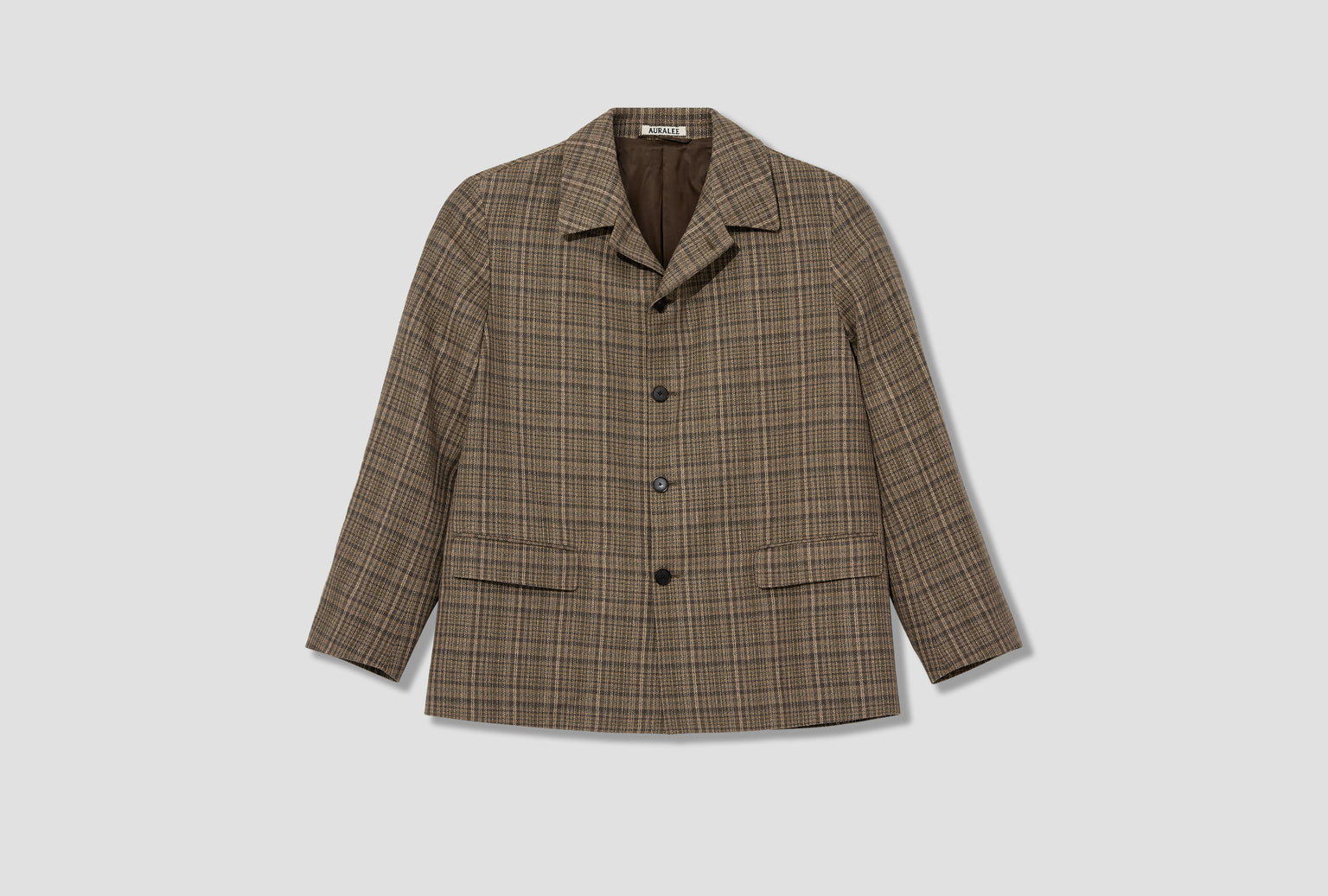 SILK LINEN NEP CHECK JACKET A26SJ01SN Dark brown