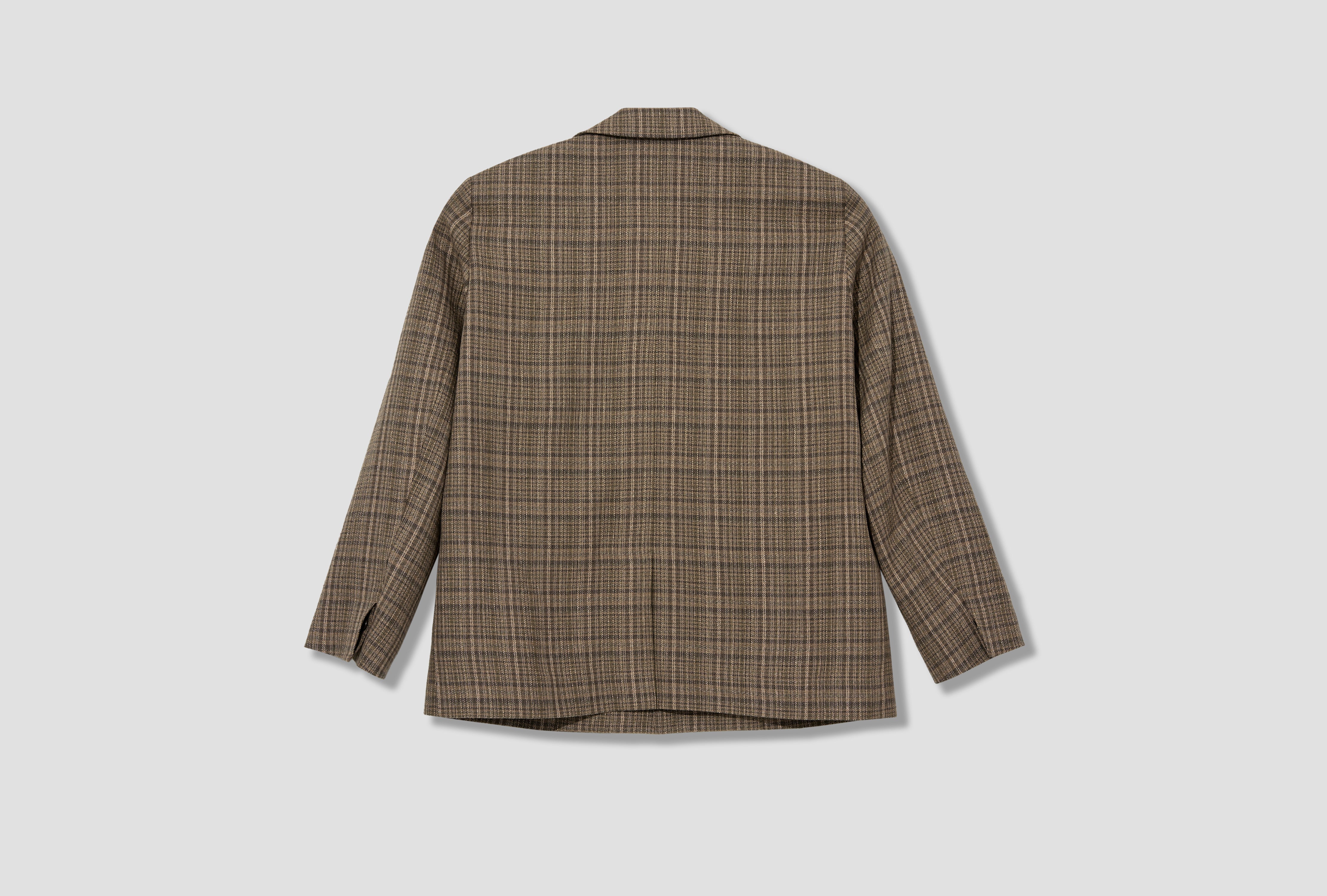 SILK LINEN NEP CHECK JACKET A26SJ01SN Dark brown