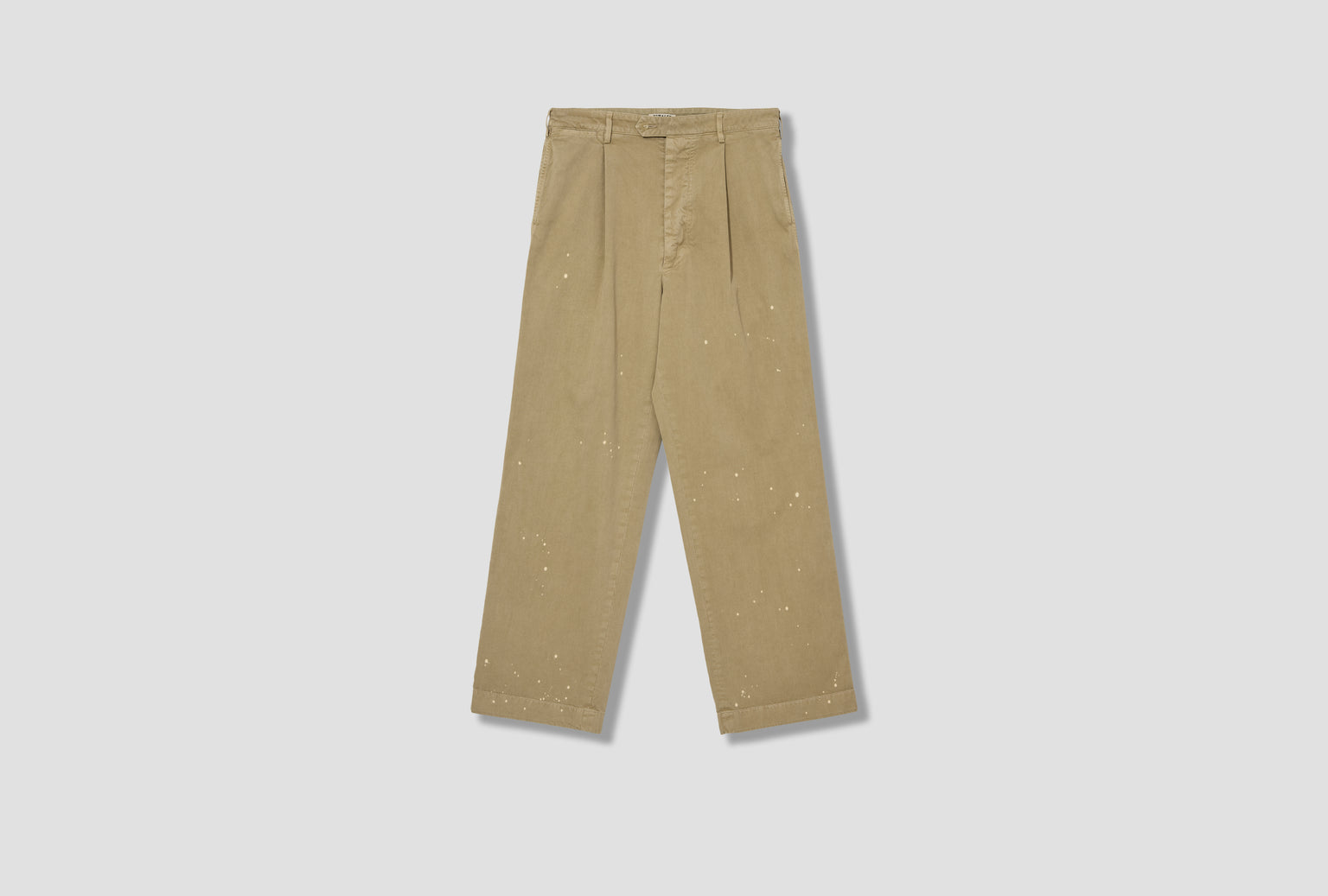 GARMENT-DYED FINX LIGHT CHINO ONE-TUCK WIDE PANTS A26SP02LF Beige