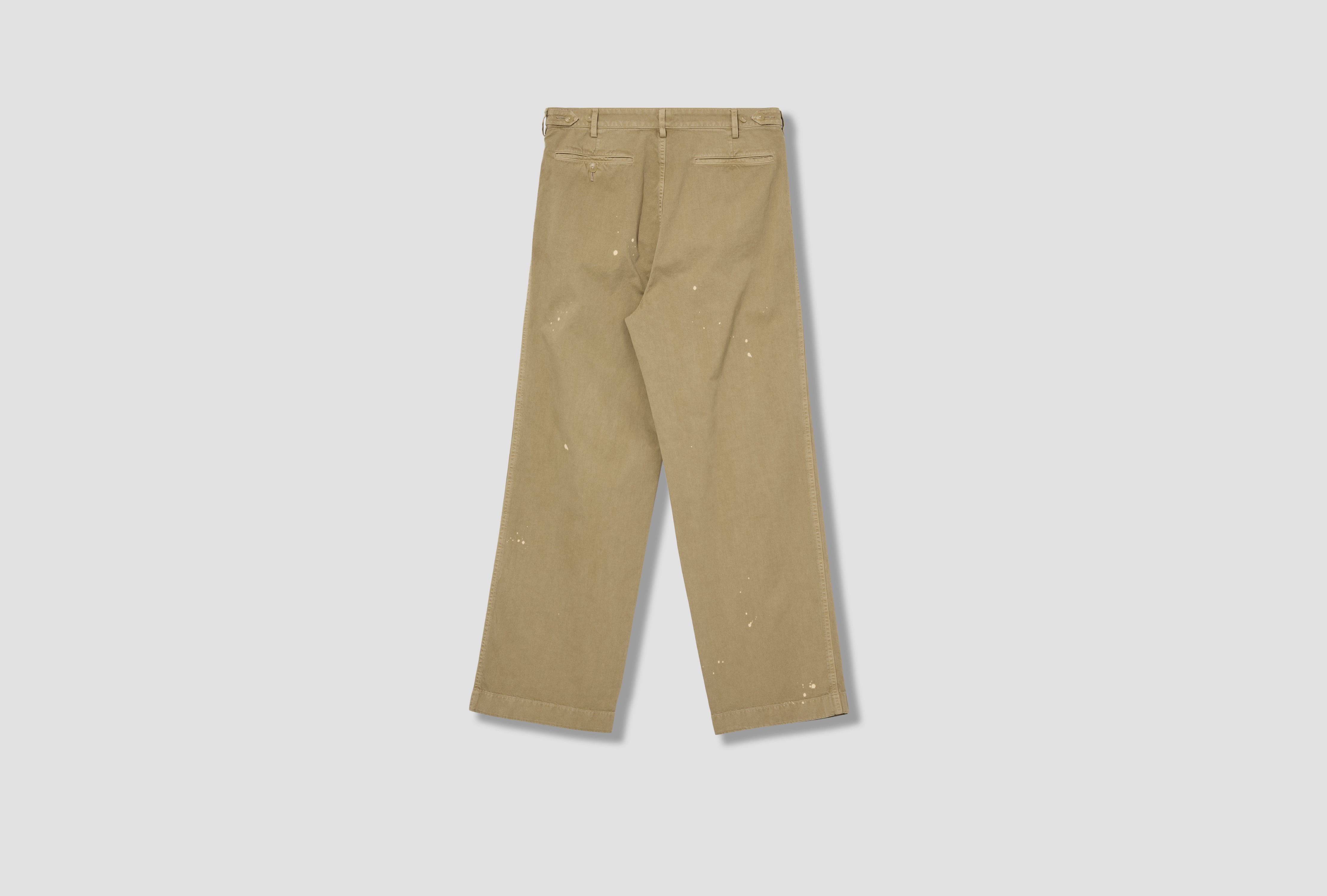 GARMENT-DYED FINX LIGHT CHINO ONE-TUCK WIDE PANTS A26SP02LF Beige