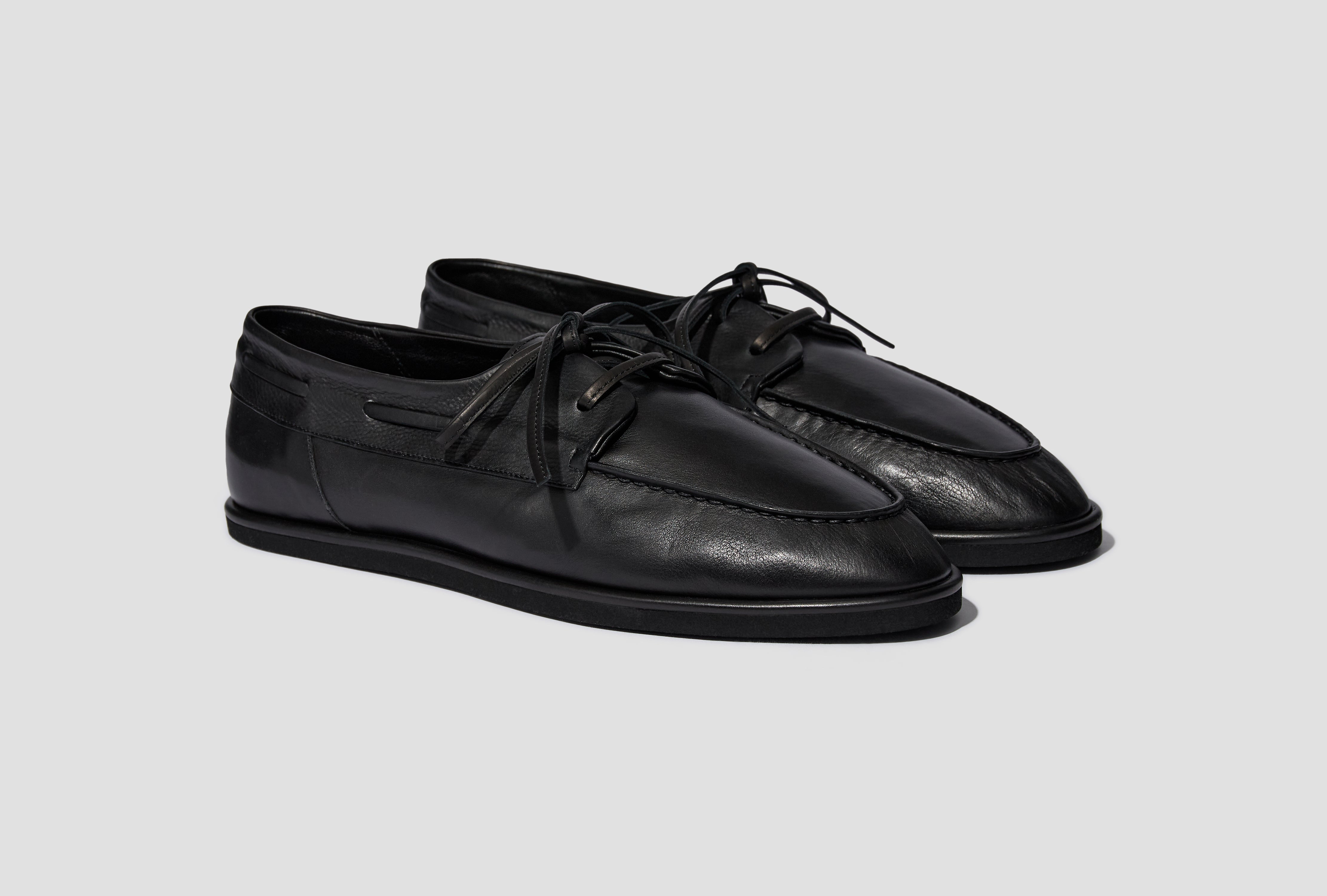 SOFT LEATHER DECK SHOES A26SS03QD Black
