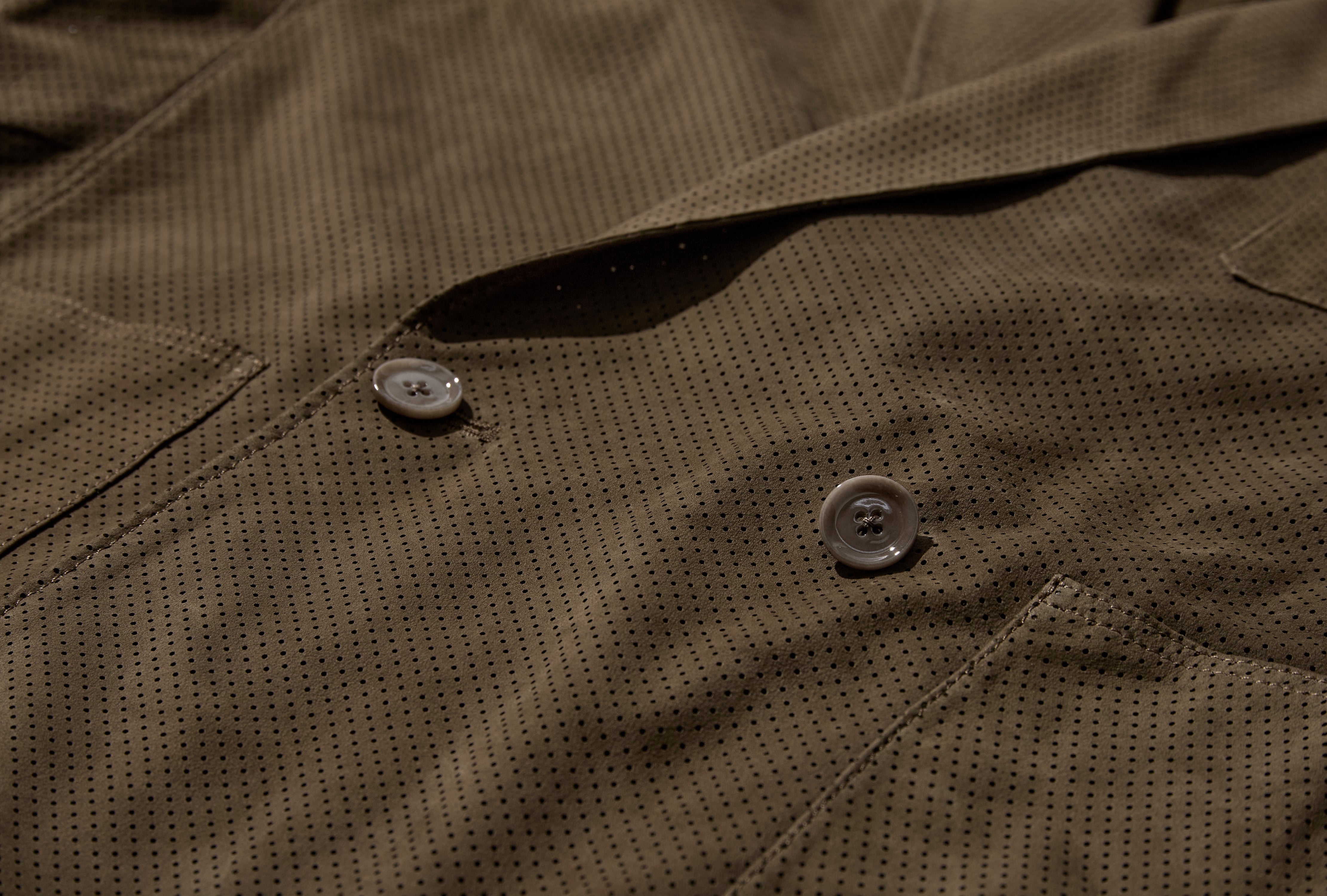 DOUBLE BREASTED LEATHER TAILORED JACKET - PERFORATED NUBUCK JA1093 LL0178 Green